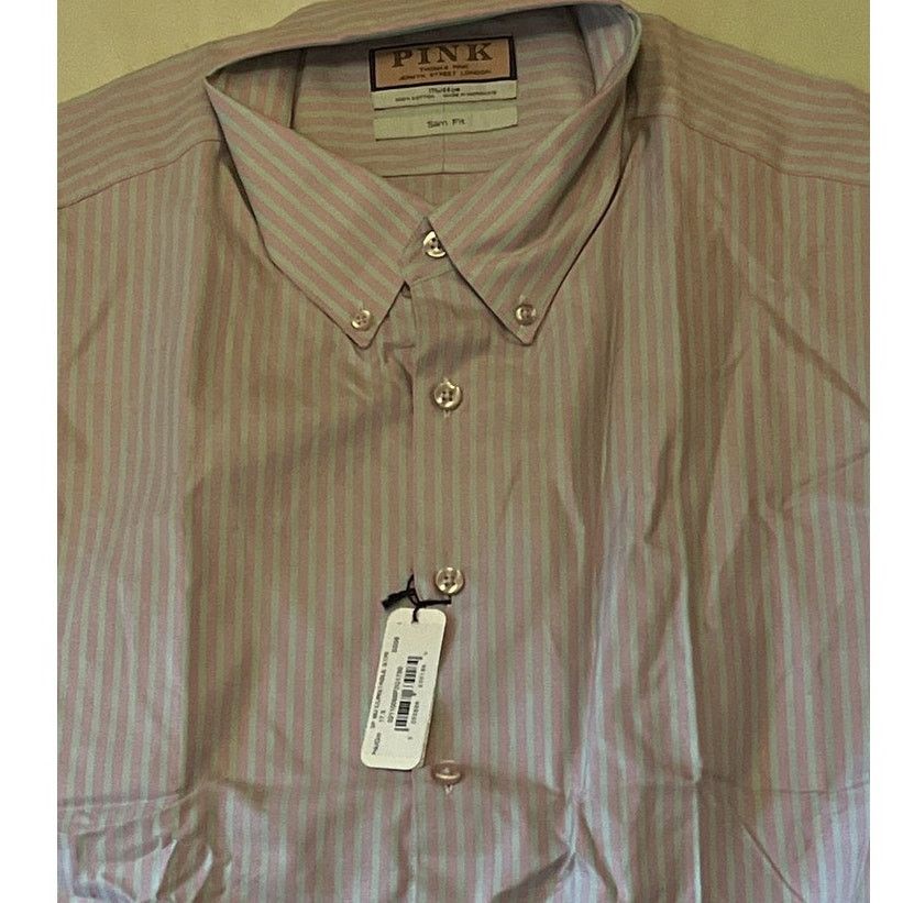Thomas Pink Thomas Pink Slim Fit 17.5 / 44 cm Button Down Dress Shirt Size US S / EU 44-46 / 1 - 3 Thumbnail