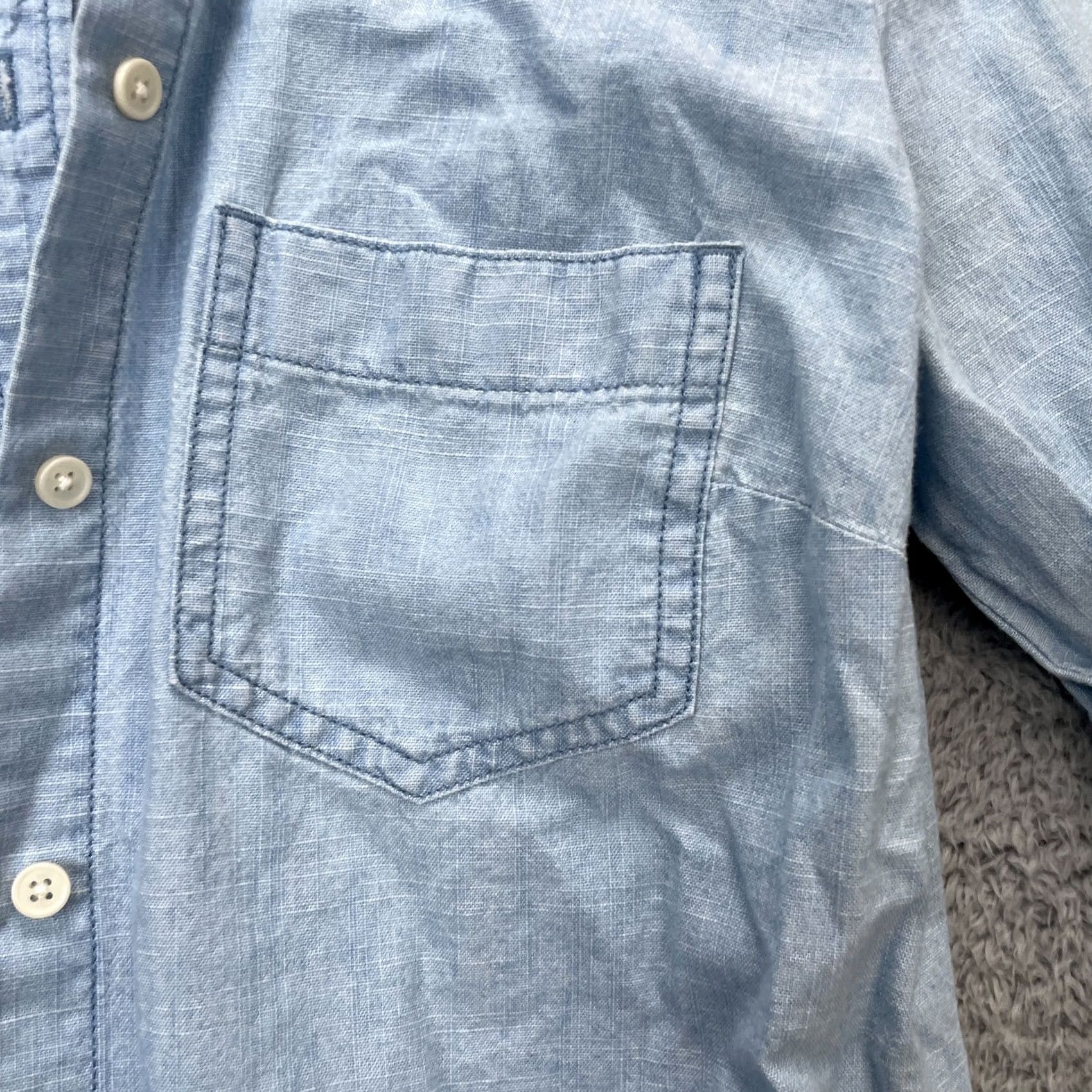 J.Crew J.CREW Shirt Womens XXS Blue Chambray Cotton Classic Fit Button Up Casual Size XXS / US 00 / IT 34 - 7 Thumbnail