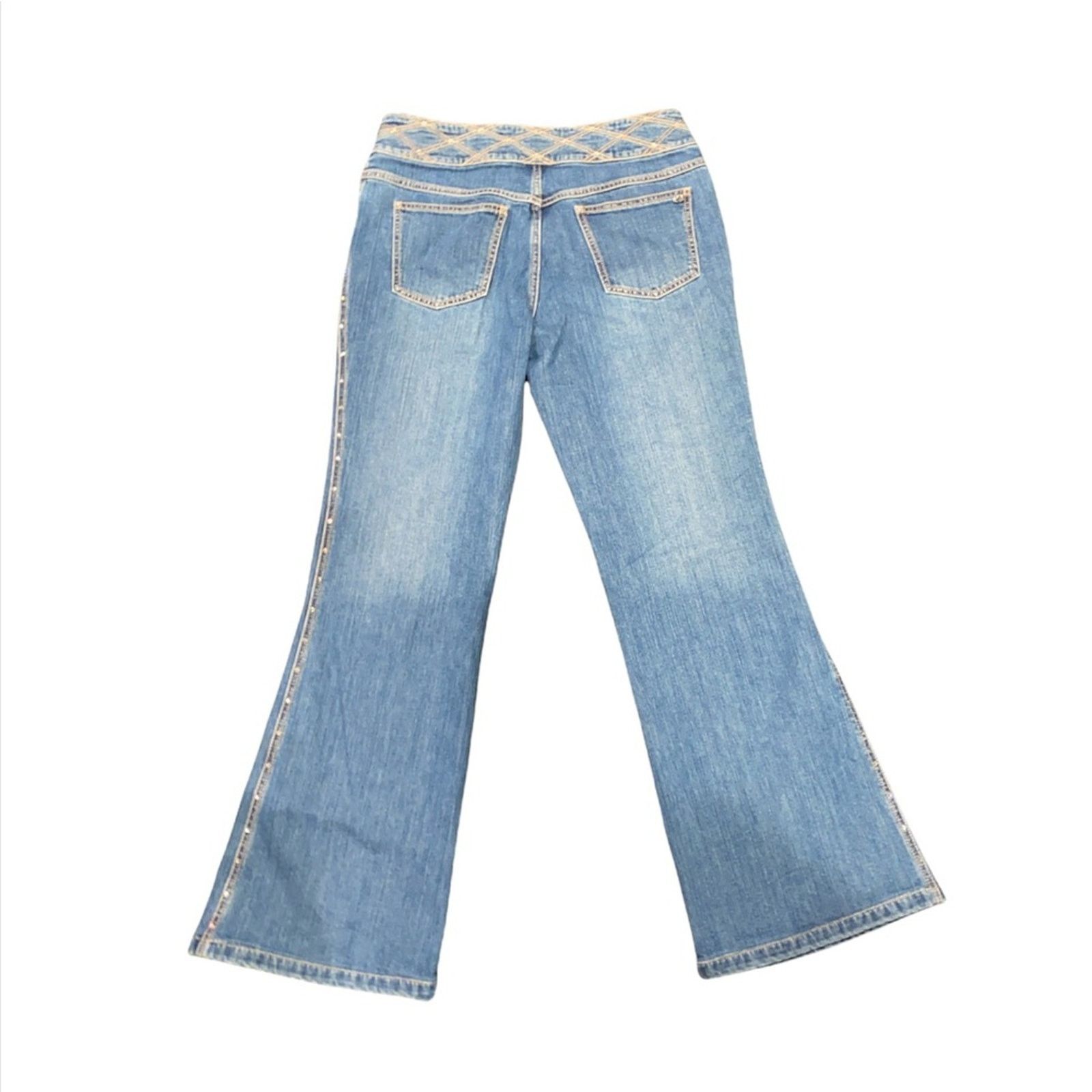 Escada Vintage ESCADA Rhinestones Bootcut Jeans SZ.40 Size 32" / US 10 / IT 46 - 4 Thumbnail
