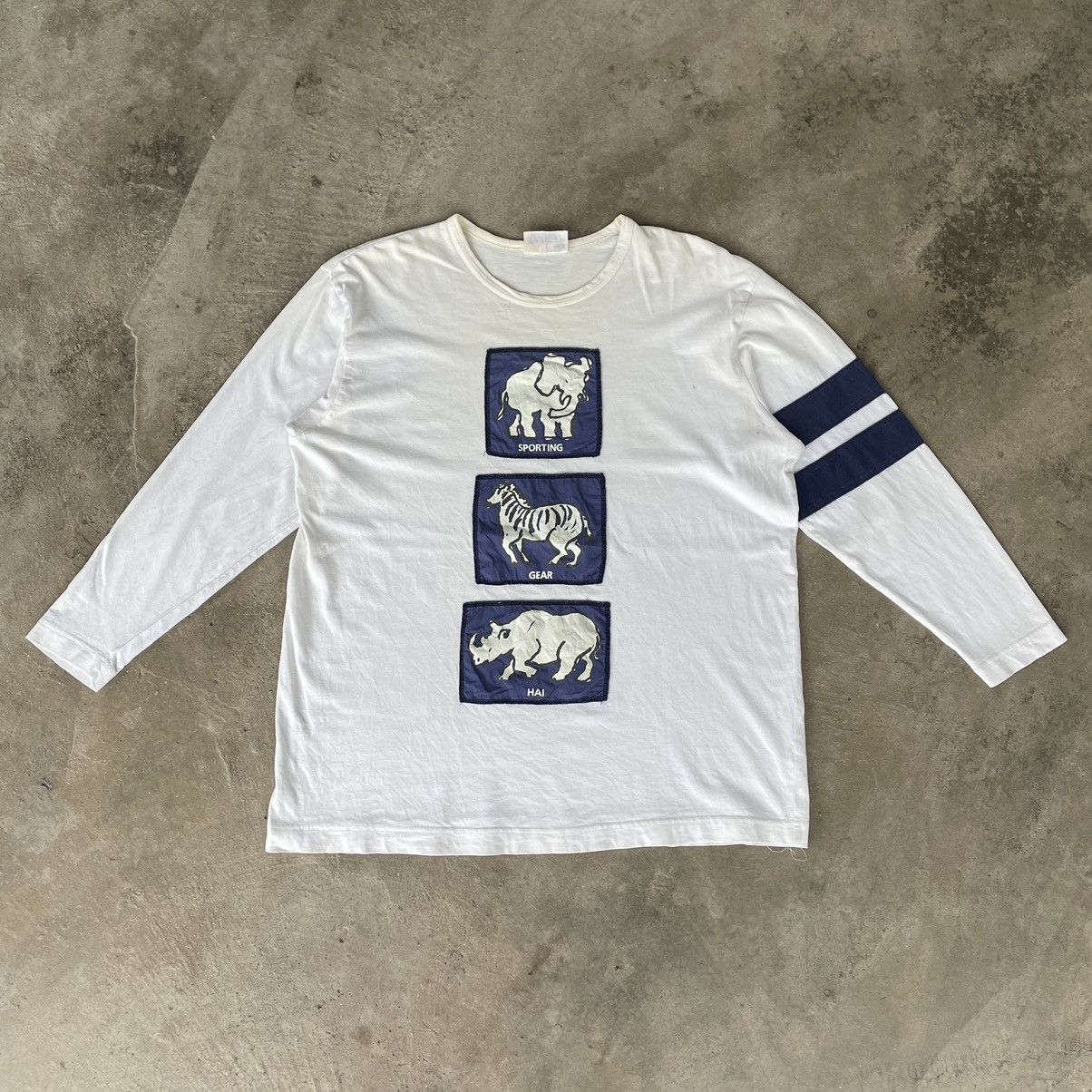 Hai Sporting Gear × Issey Miyake × Japanese Brand 🔥Trash🔥🇯🇵Hai Sporting Gear Graphic Animal Longsleeves Tee Size US L / EU 52-54 / 3 - 1 Thumbnail