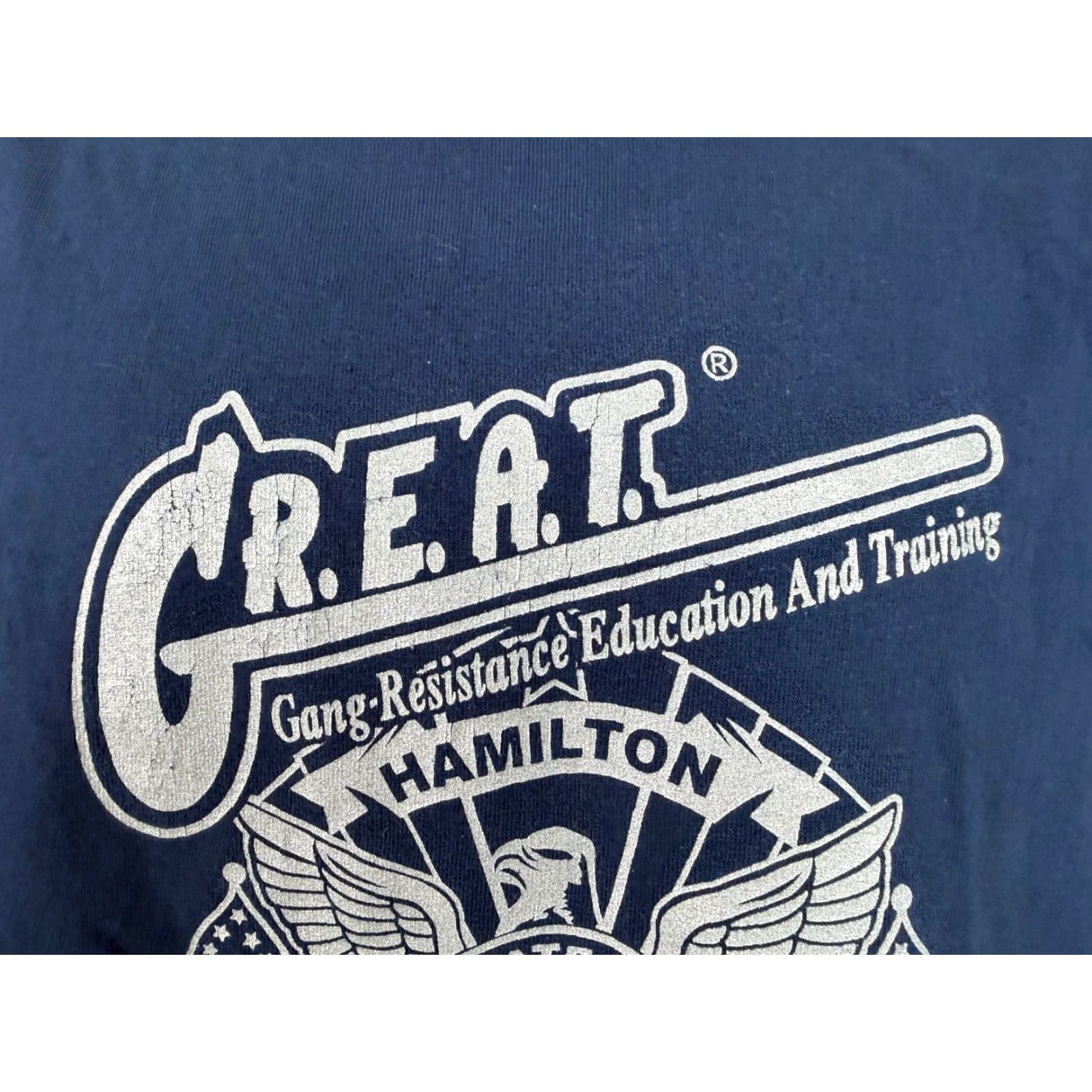 Fruit Of The Loom VINTAGE Fruit of the Loom 90s GREAT Graphic Print Shirt Adult XL Blue Lightweight Crew Neck Mens Size US XL / EU 56 / 4 - 4 Thumbnail