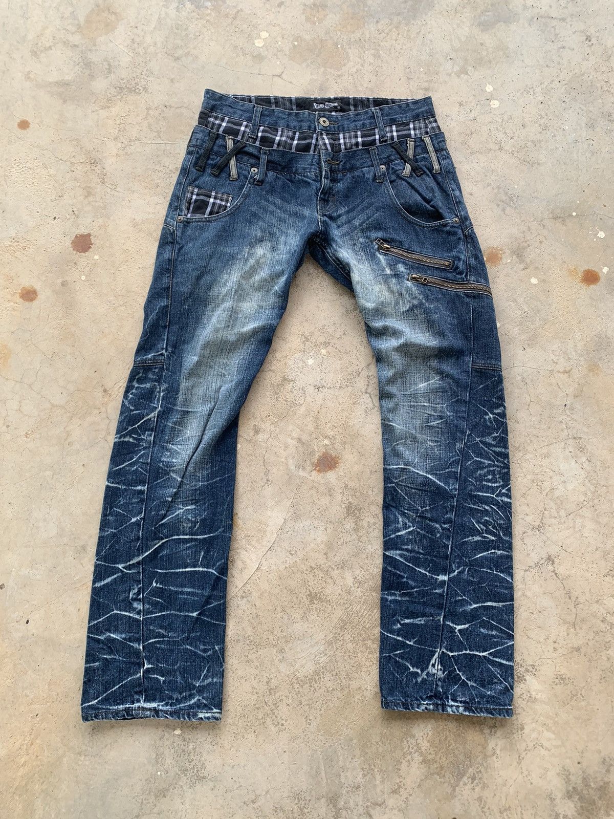 image of If Six Was Nine x Le Grande Bleu L G B Nylaus Double Waist Jeans in Mix, Men's (Size 34)