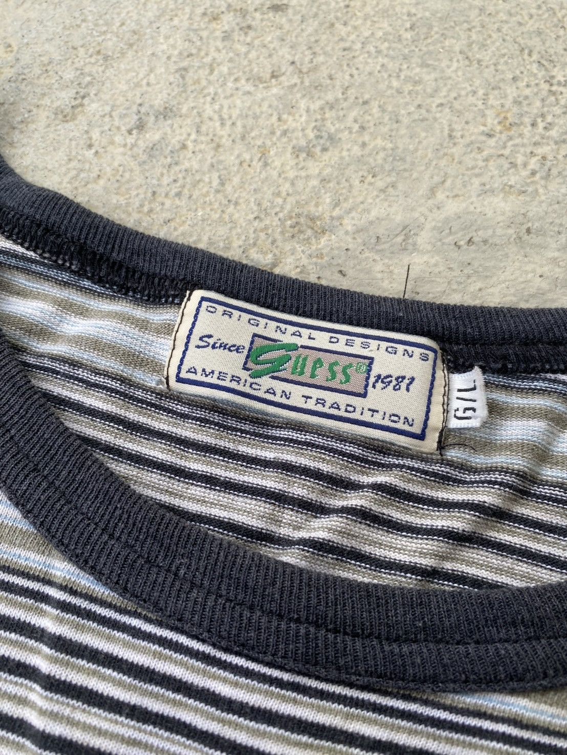 Guess Vintage Guess Striped Tee Size US L / EU 52-54 / 3 - 4 Thumbnail