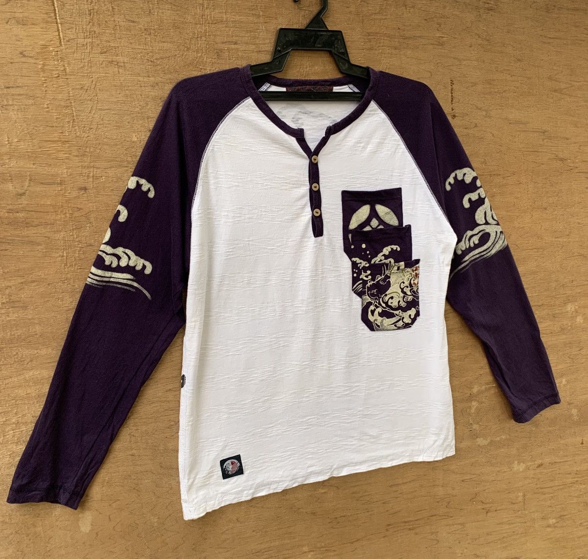Art Comes First Samurai Riding Koi Fish Three Pocket Sukajan T Shirt Size US M / EU 48-50 / 2 - 4 Thumbnail