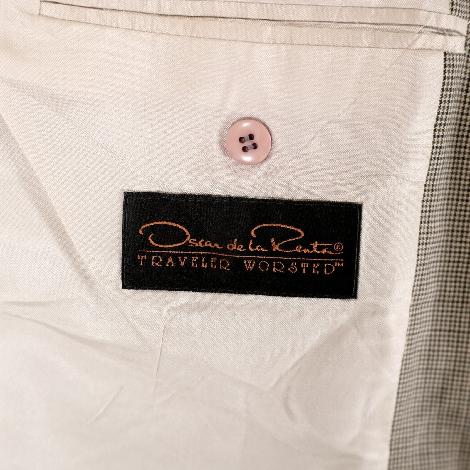 Oscar De La Renta Oscar De La Renta Travelers Worsted Wool 42R Cream Gray Star Size 42R - 8 Thumbnail