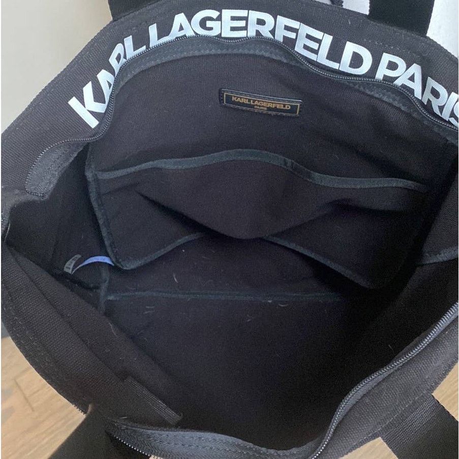 Karl Lagerfeld Karl Lagerfeld Paris Double Strap Canvas Tote Bag Size ONE SIZE - 5 Thumbnail