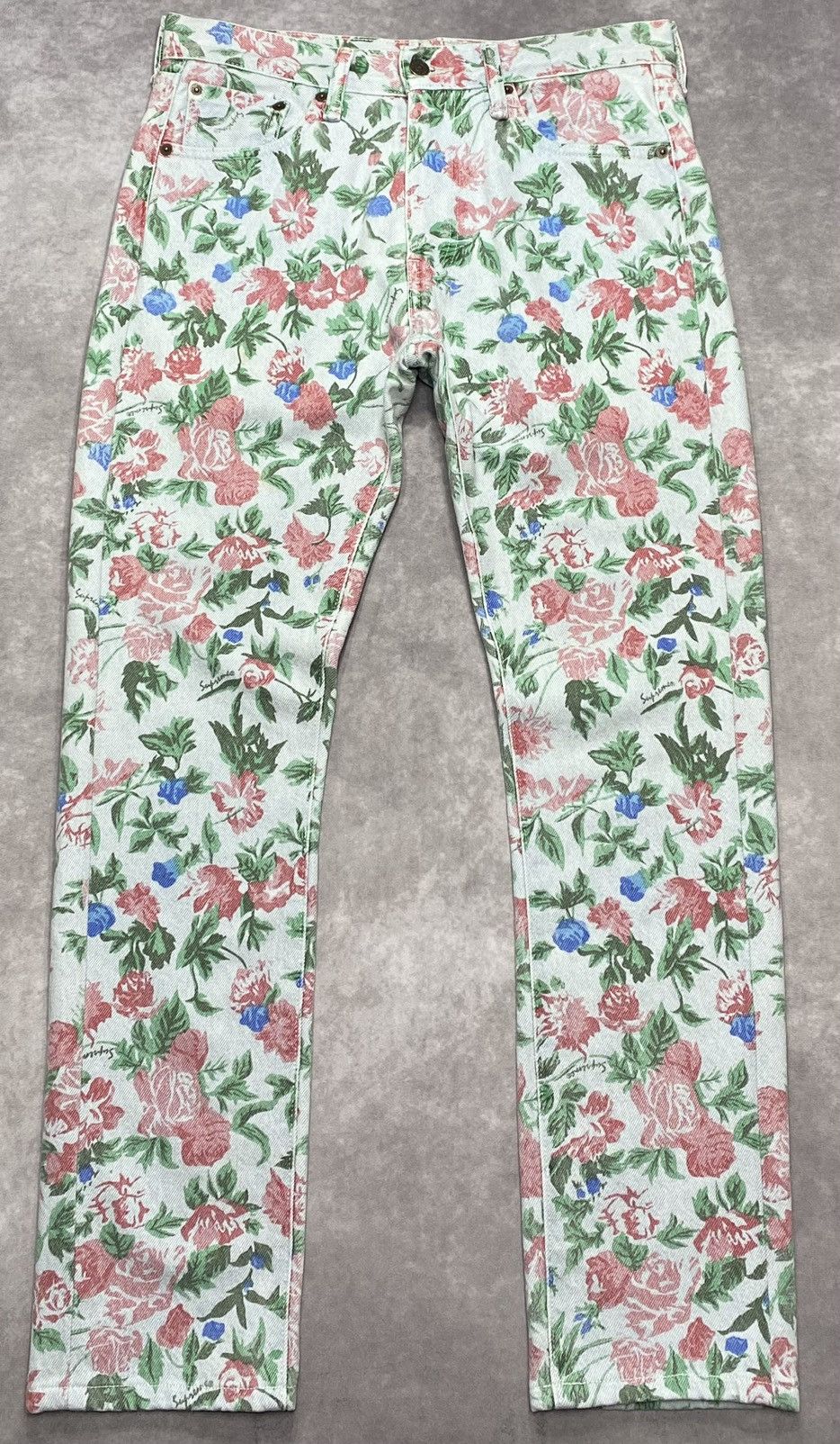 Levi's × Supreme Supreme Levi’s Roses 505 Jeans Light Blue (SS16) Size US 30 / EU 46 - 1 Thumbnail