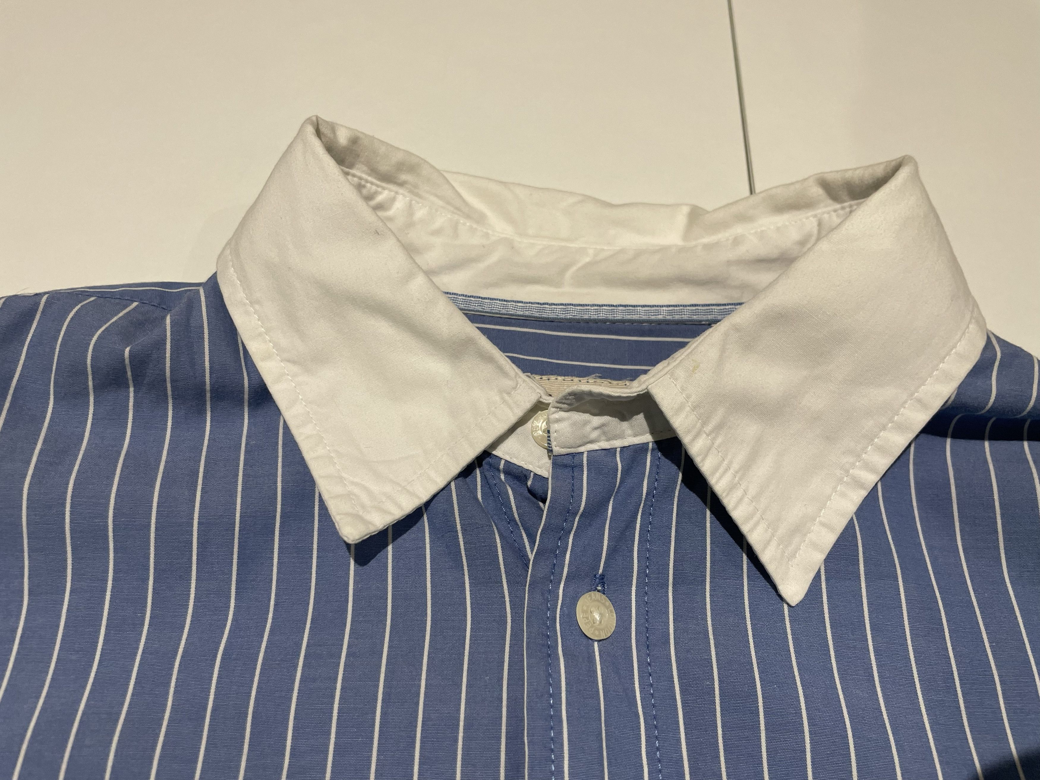 Pepe Jeans Pepe Jeans Slim Fit Striped Shirt - Blue/White - L Size US L / EU 52-54 / 3 - 13 Thumbnail
