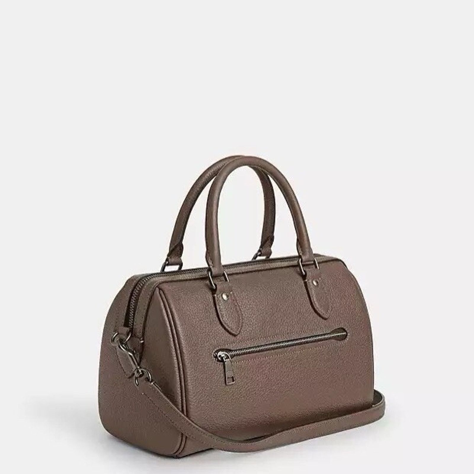 Coach NWT Coach Rowan Satchel CV962 Pebbled Leather Qb/Dark Stone Size ONE SIZE - 8 Thumbnail