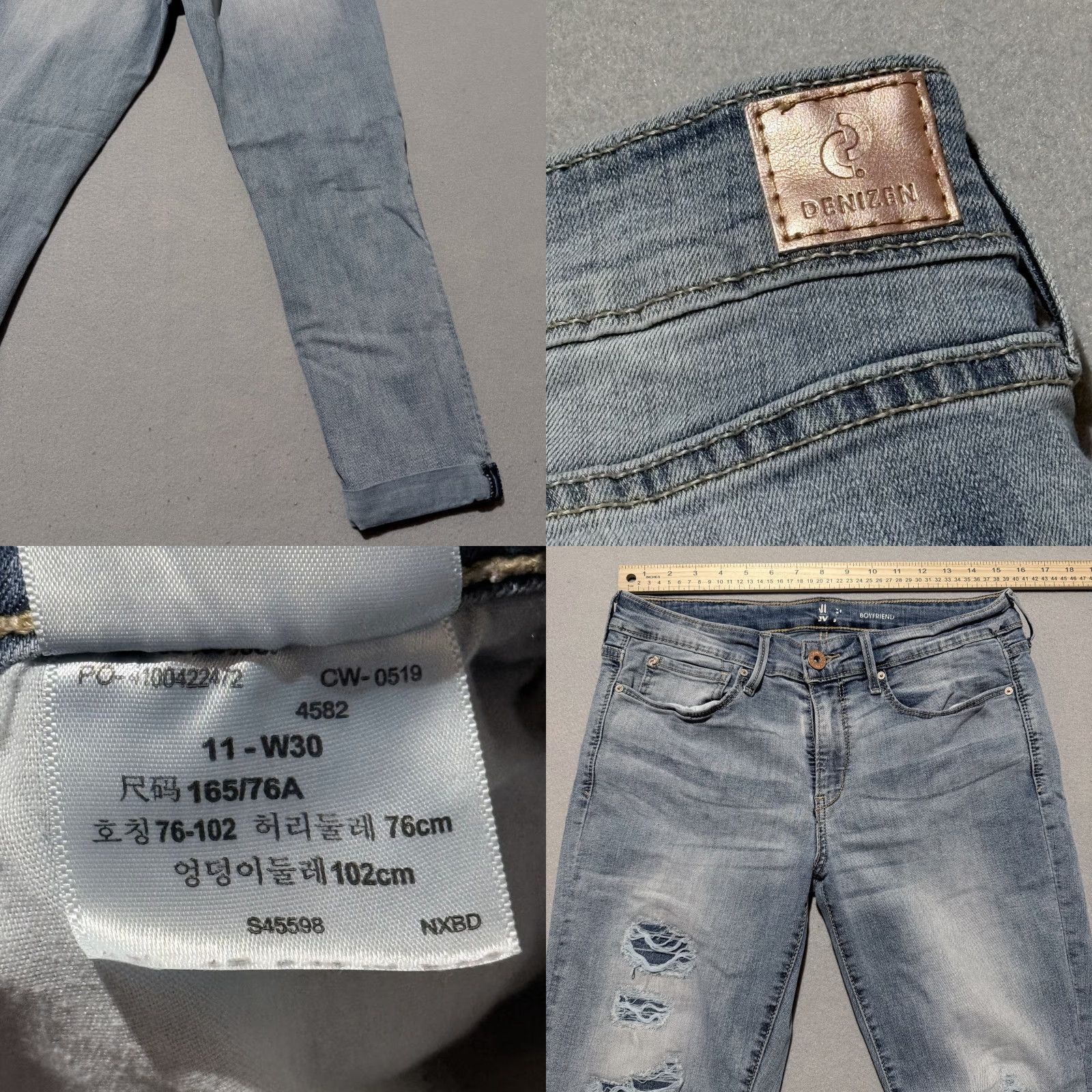 Denizen Denizen Jeans Women Blue Denim Distressed Cuffed Slim Straight - 11 Size 32" / US 10 / IT 46 - 8 Thumbnail