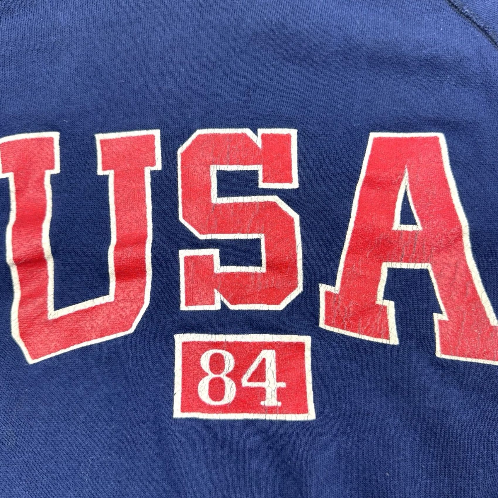 Vintage VINTAGE USA 1984 Sweatshirt Crewneck Raglan Adult Large Blue Cotton Polyester Mens USA 80s Pullover Raglan Crew Neck Vintage Size US L / EU 52-54 / 3 - 2 Thumbnail