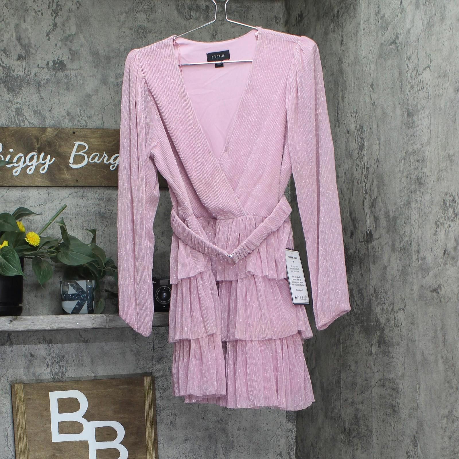 Other B. Darlin Metallic V-neck Belted Dress 914z740 Pink 7/8 Size M / US 6-8 / IT 42-44 - 1 Thumbnail