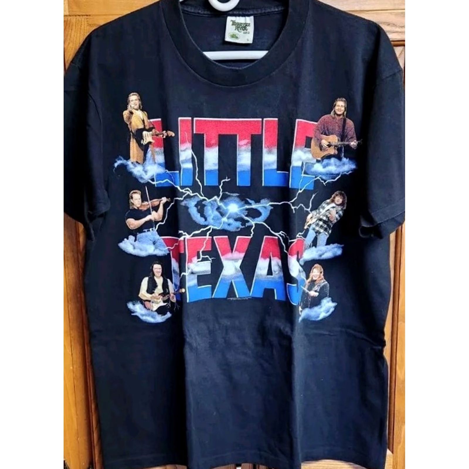 Vintage LITTLE TEXAS Band Concert Mens Shirt T Shirt VTG Tennessee River Gold Black 1990s Retro Graphic Print Short Sleeve Size L Mens Size US L / EU 52-54 / 3 - 4 Thumbnail
