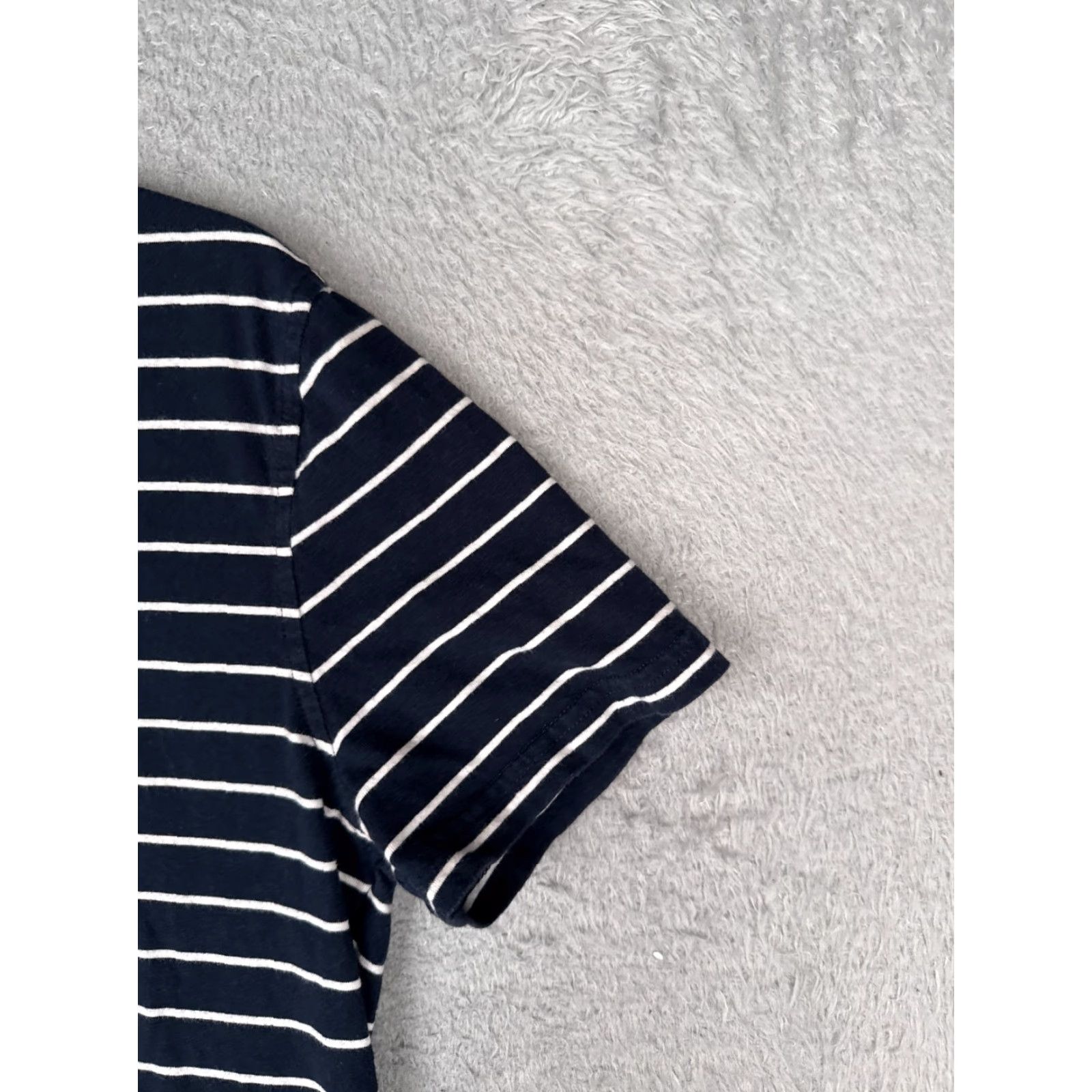 Tommy Hilfiger VINTAGE Tommy Hilfiger Polo Shirt Women Medium Blue White Stripe Cotton Short Sleeve Size M / US 6-8 / IT 42-44 - 2 Thumbnail