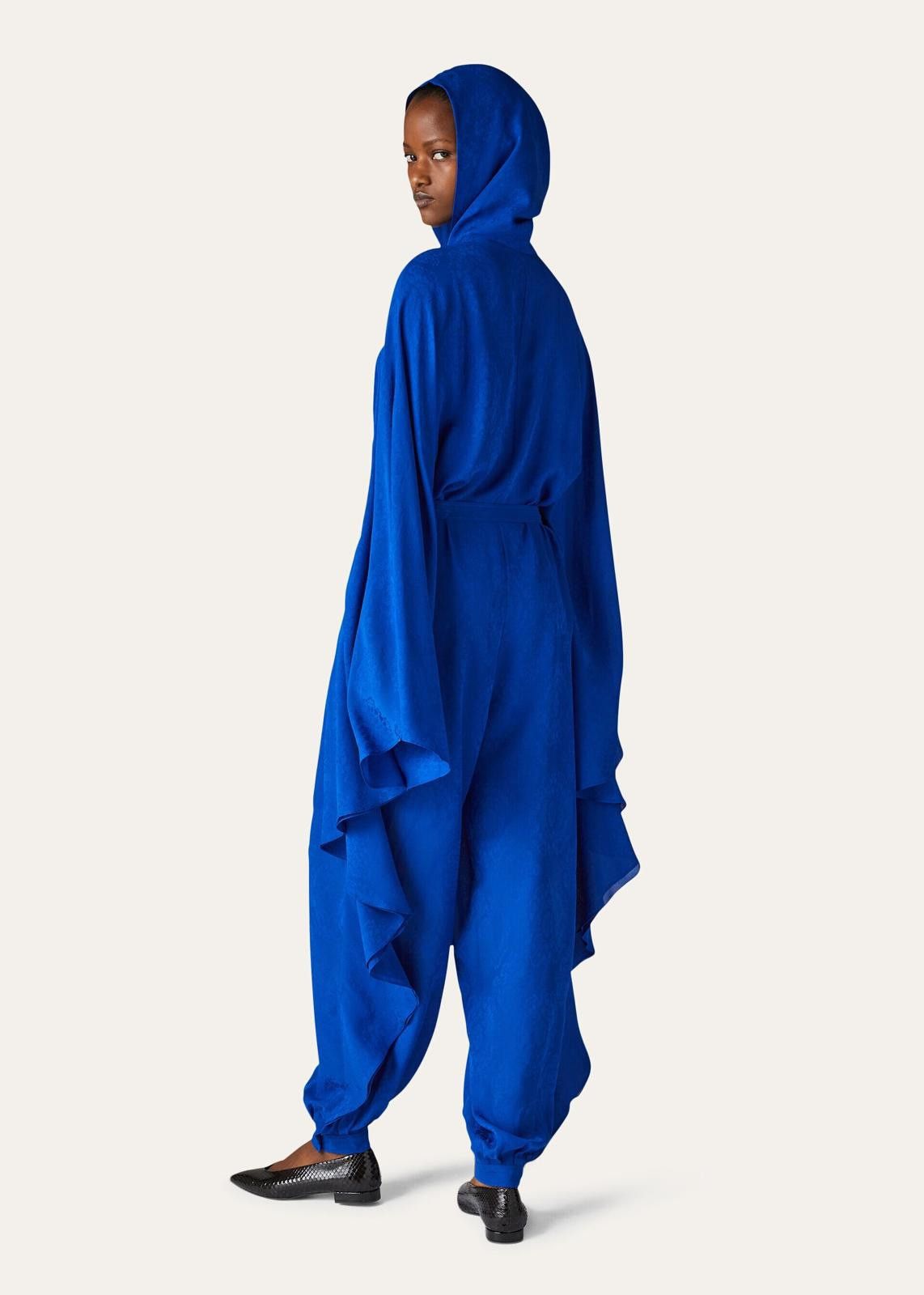 Loro Piana o1srvl11e1124 Relaxed Cut Jacquard Jumpsuit in Blue Size 27" / US 4 / IT 40 - 6 Thumbnail