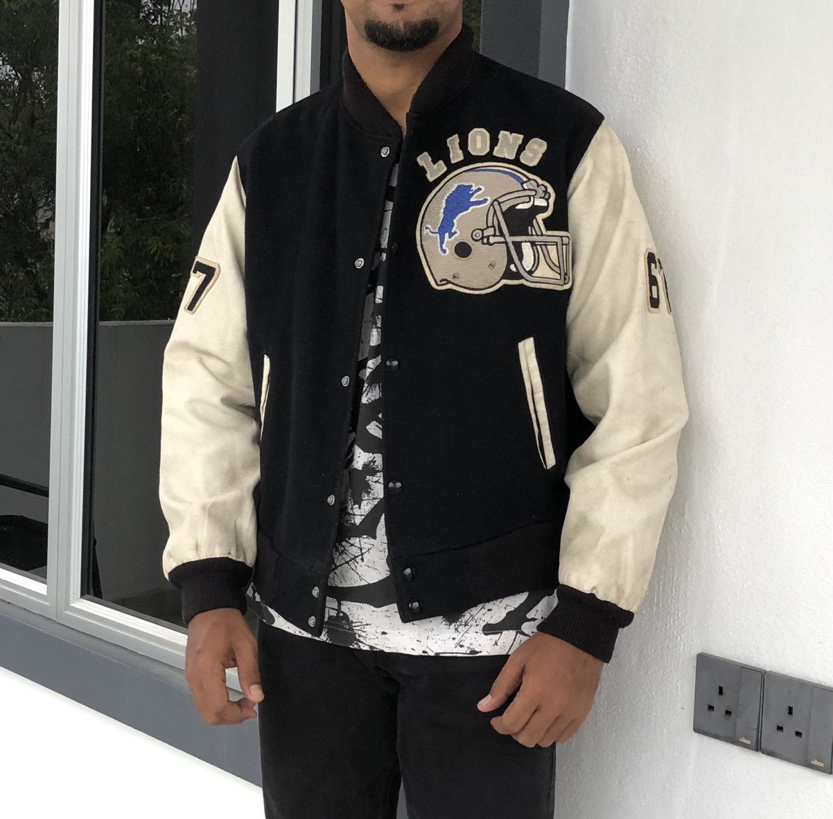 Chalk Line Vintage 80s Chalk Line Wool Leather Varsity Jacket Size US M / EU 48-50 / 2 - 8 Thumbnail