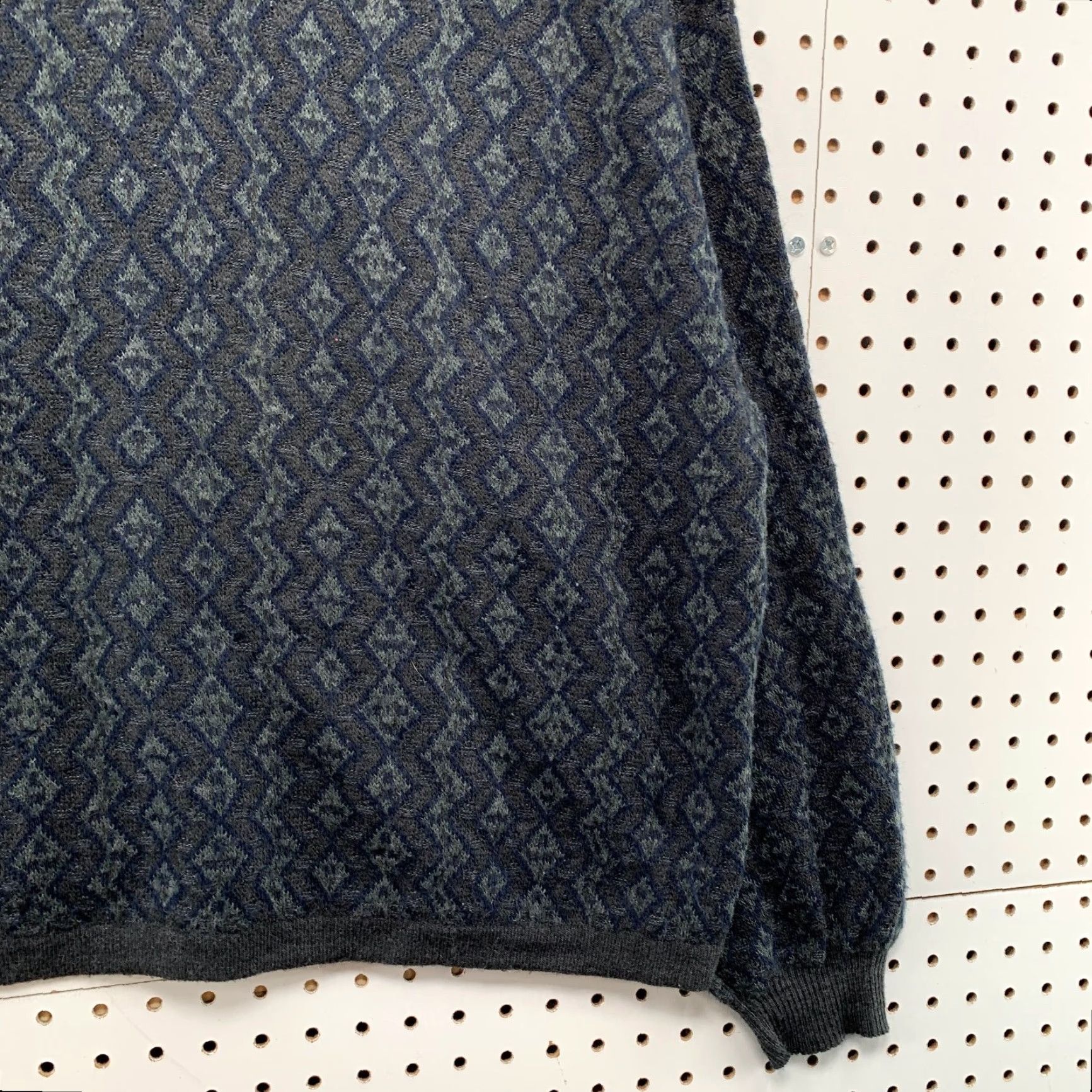 Murano VINTAGE Murano Wool Blend Sweater Mens Large Gray Blue Geometric V Neck Made ITALY Size US L / EU 52-54 / 3 - 5 Thumbnail