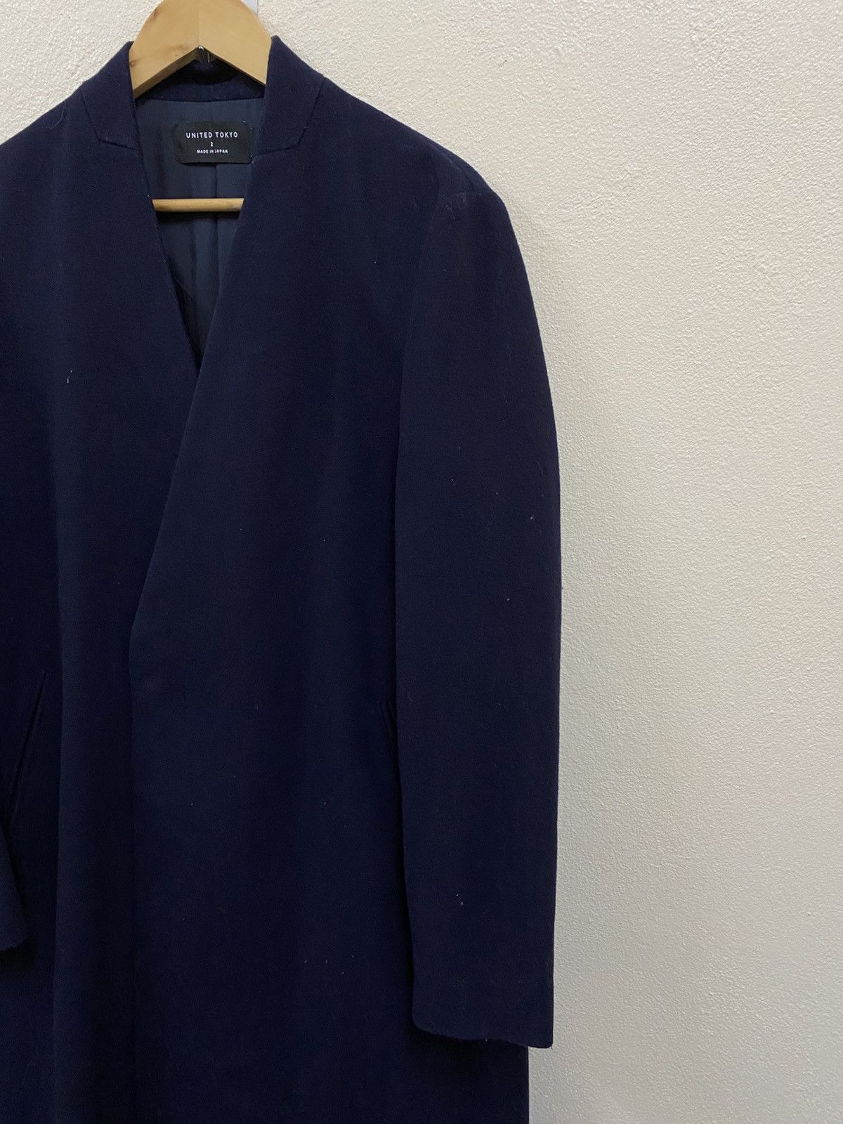 Japanese Brand United Tokyo Wool Coat Jacket Navy Blueb Size US M / EU 48-50 / 2 - 5 Thumbnail