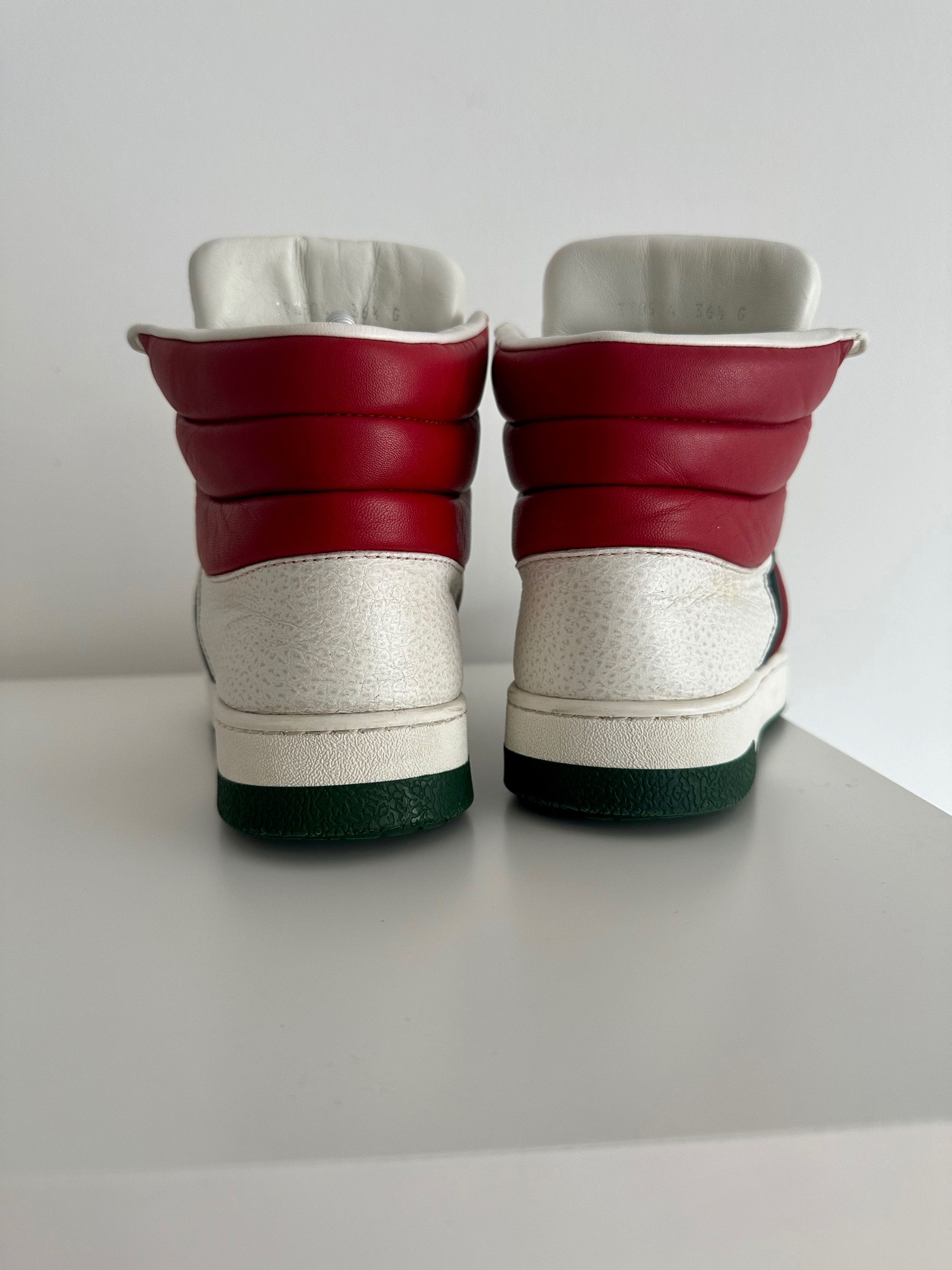 Gucci GUCCI high top leather sneakers WEB 370504 Size US 7 / IT 37 - 5 Thumbnail