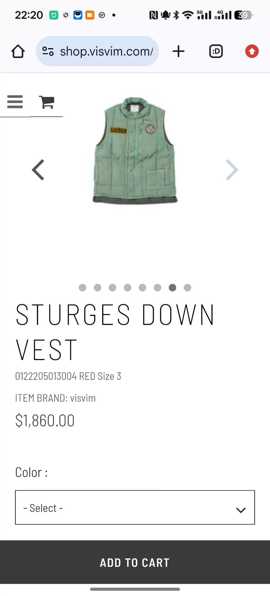 Visvim VISVIM 22AW STURGES DOWN VEST 95 New Green Size 3 Size US L / EU 52-54 / 3 - 8 Thumbnail