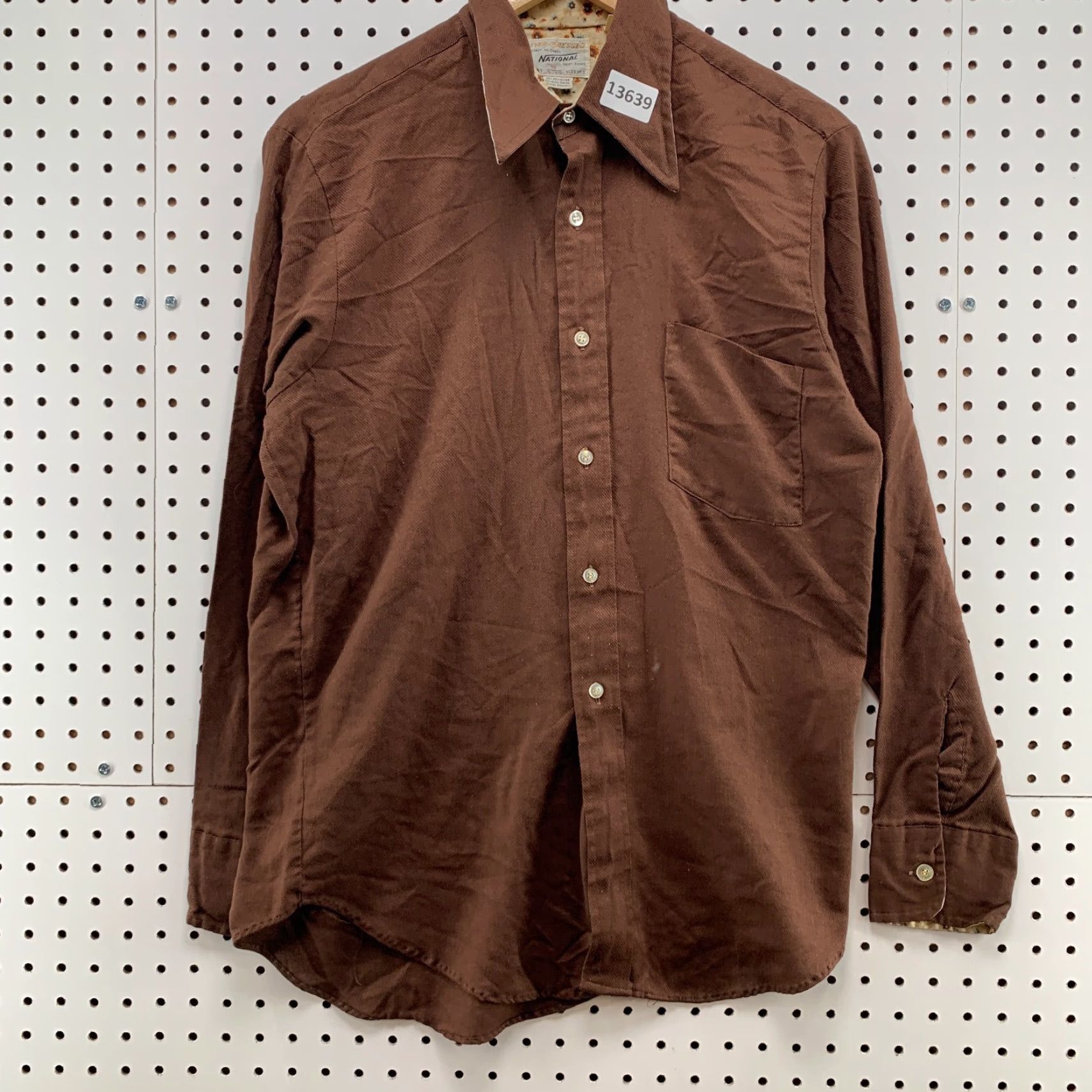 Vintage VINTAGE National Shirt Shop Shirt M Brown Long Sleeve Button-Up Casual Mens Size US M / EU 48-50 / 2 - 5 Thumbnail