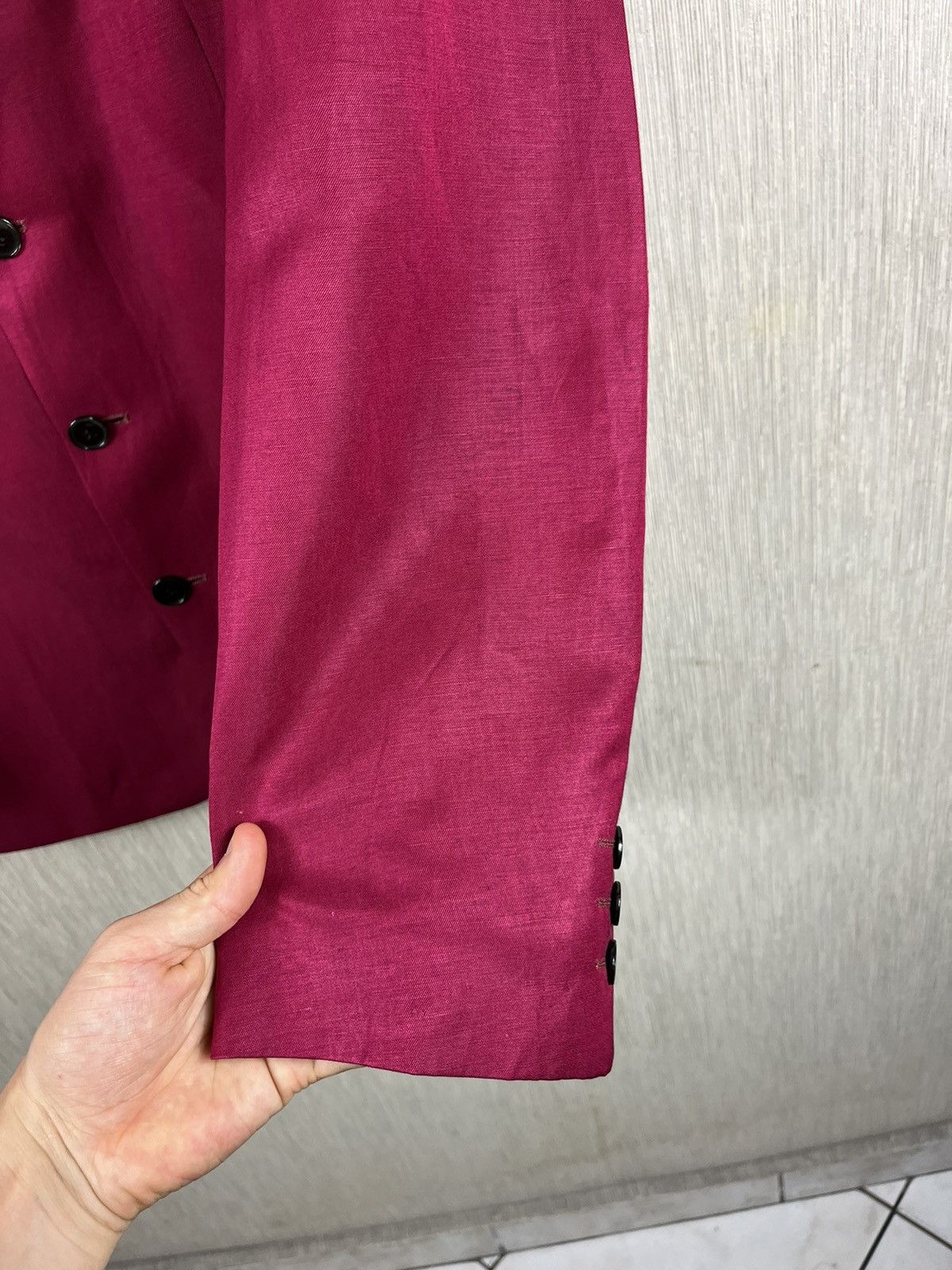 Designer × Kenzo × Vintage Kenzo homme fuchsia silk linen vintage 90s blazer jacket y2k Size US XXL / EU 58 / 5 - 12 Thumbnail