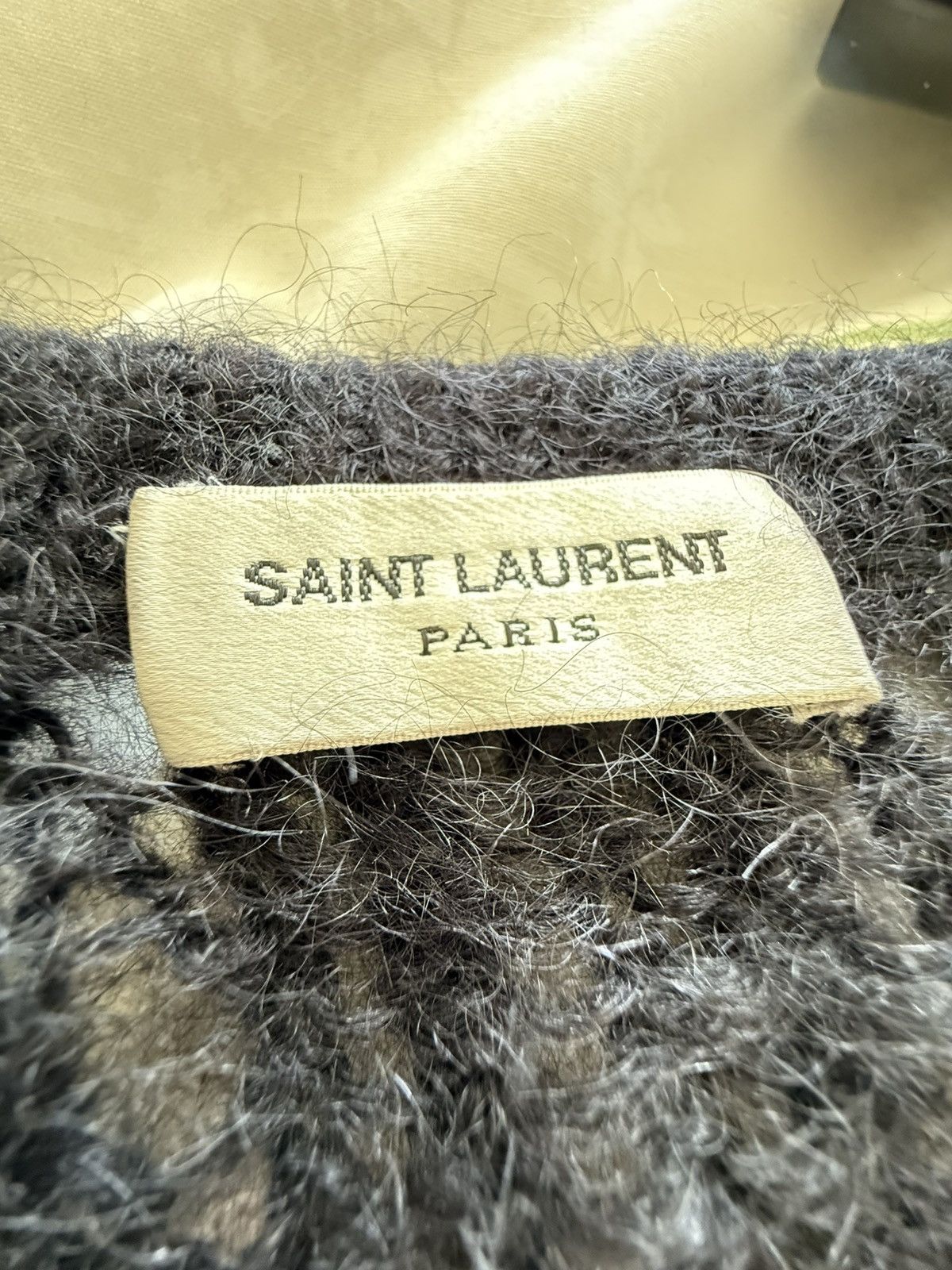 Saint Laurent Paris FW15 Saint Laurent studded mohair black cardigan glass Hedi Size US M / EU 48-50 / 2 - 23 Thumbnail