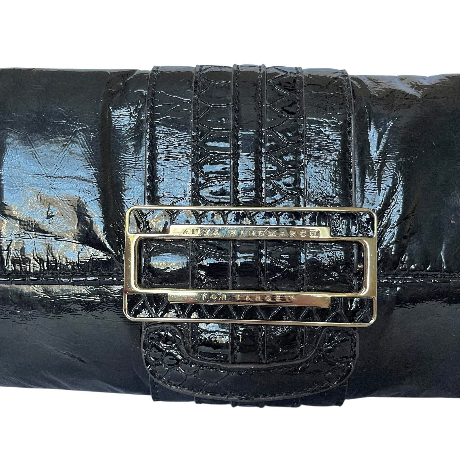 Anya Hindmarch × Target Basics Anya Hindmarch x Target Black Patent Faux Leather Clutch Bag Size ONE SIZE - 7 Thumbnail