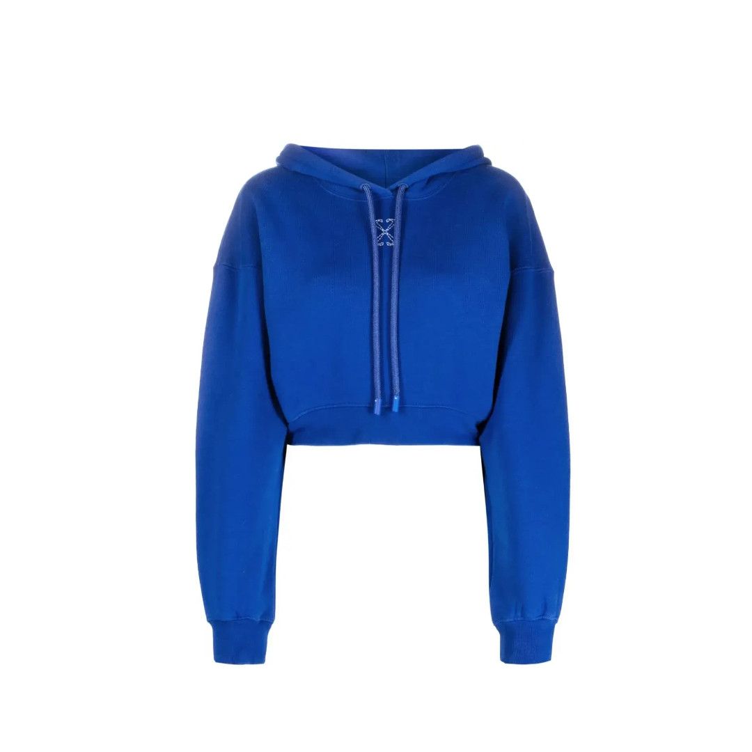 Off-White o1mle0425 Embr Mini Arrow Crop Hoodie in Blue Size XL / US 12-14 / IT 48-50 - 1 Thumbnail
