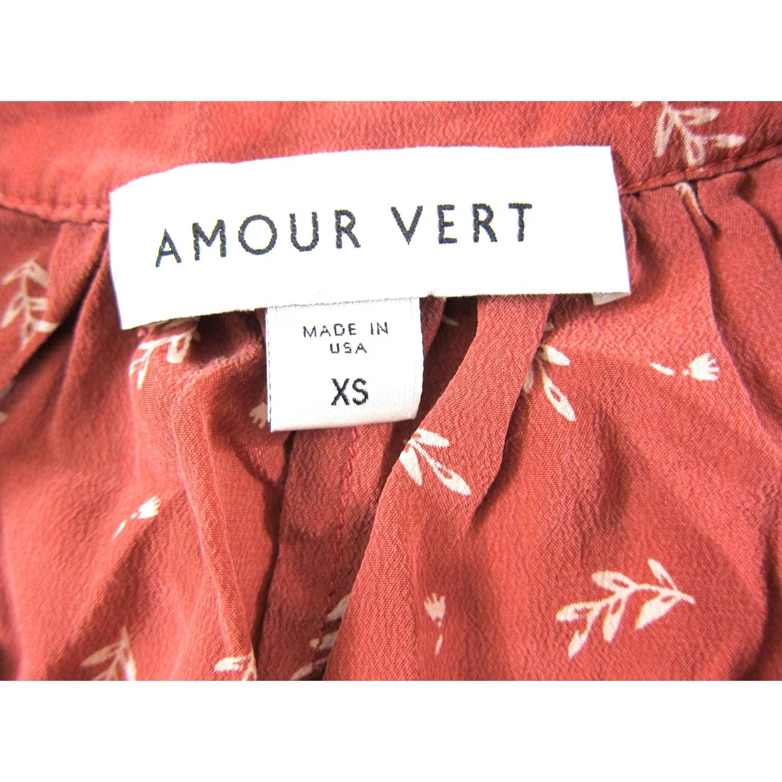 Vintage Amour Vert Tunic Dress XS Pink White Floral 100% Silk Short Sleeve V-Neck Size 26" / US 2 / IT 38 - 4 Thumbnail