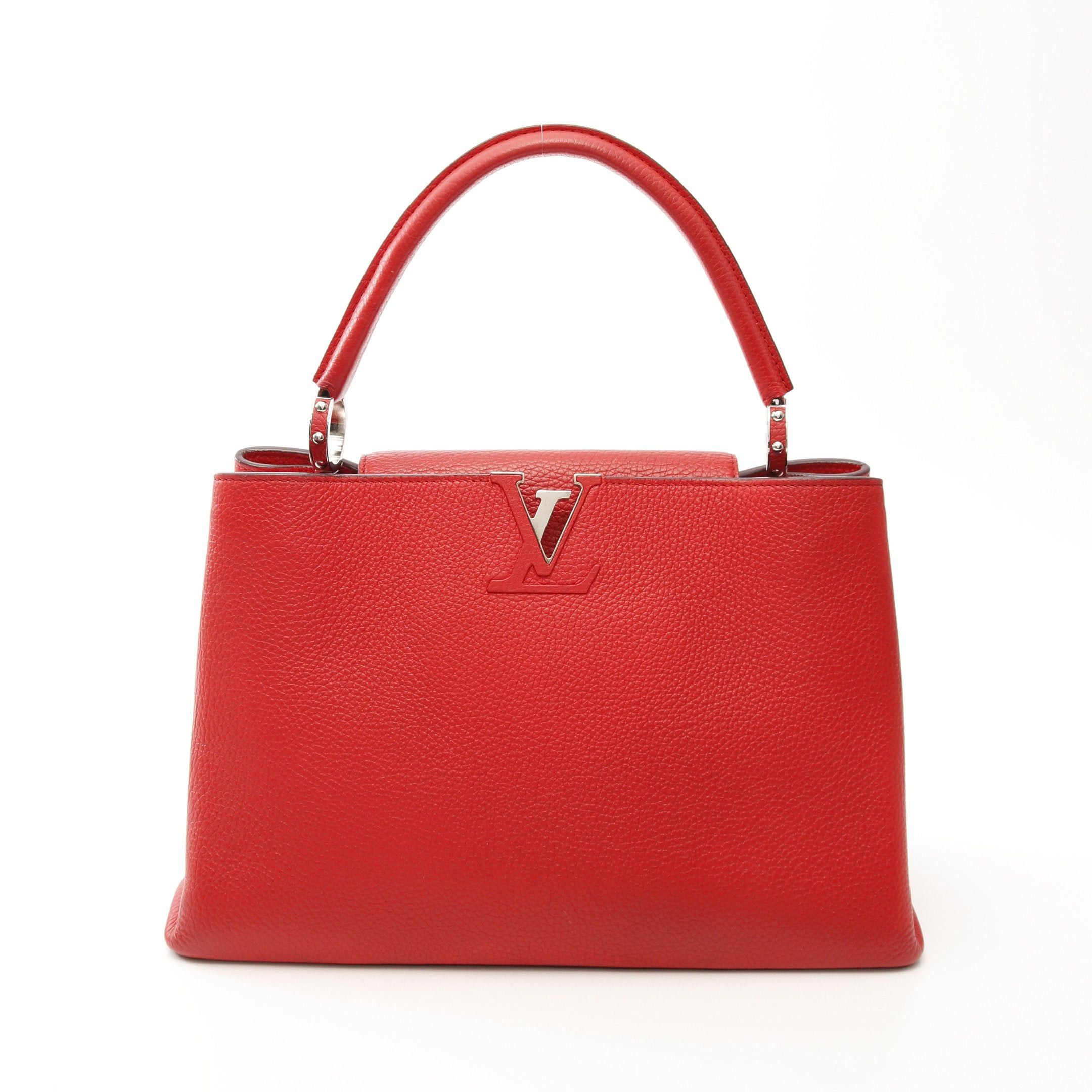 Louis Vuitton Louis Vuitton Parnassea Capucines Mm Coquelicot Handbag Taurillon Leather Red Size ONE SIZE - 1 Thumbnail