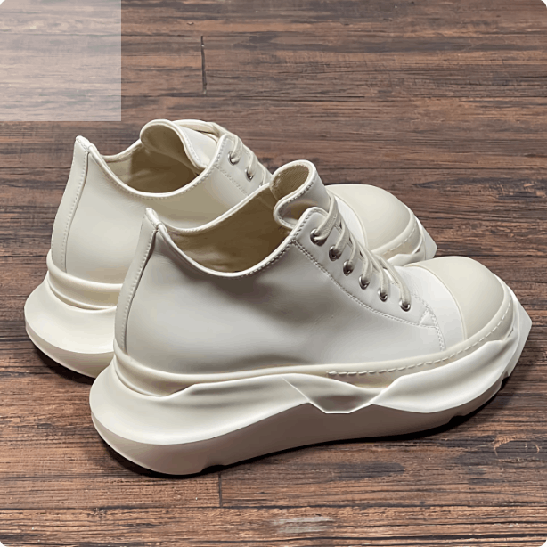 Rick Owens Drkshdw RO Men's Milk White Faux Leather Low Shoes Size US 7.5 / EU 40-41 - 3 Thumbnail