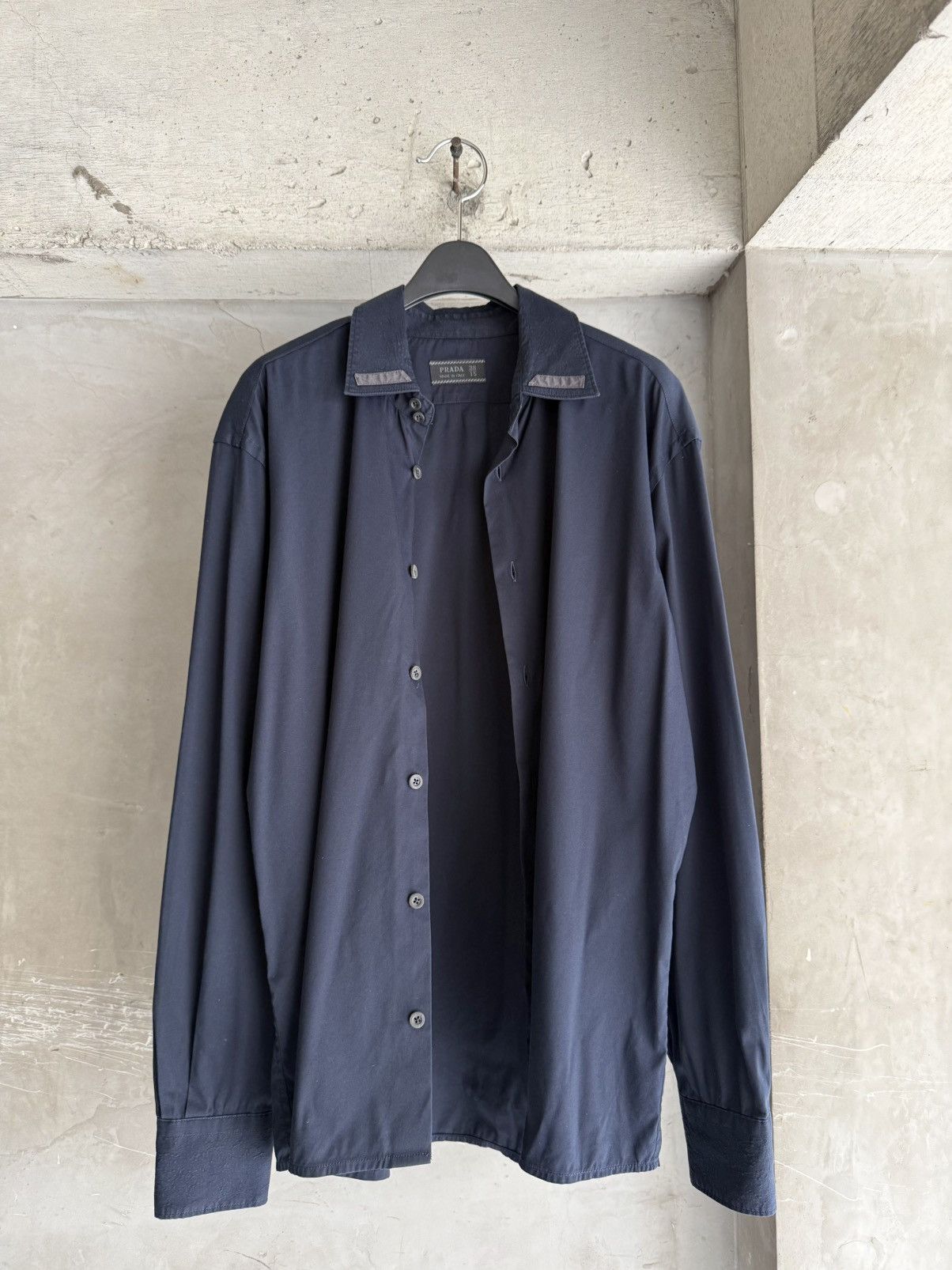 Prada 2000s PRADA Archive Oversized Dark Navy Shirt Size US S / EU 44-46 / 1 - 2 Thumbnail