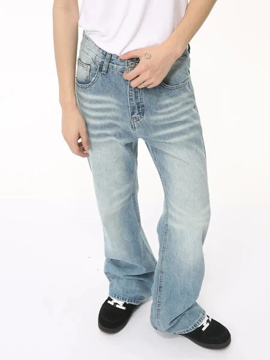 Japanese Brand Retro straight leg loose jeans Size US 32 / EU 48 - 3 Thumbnail