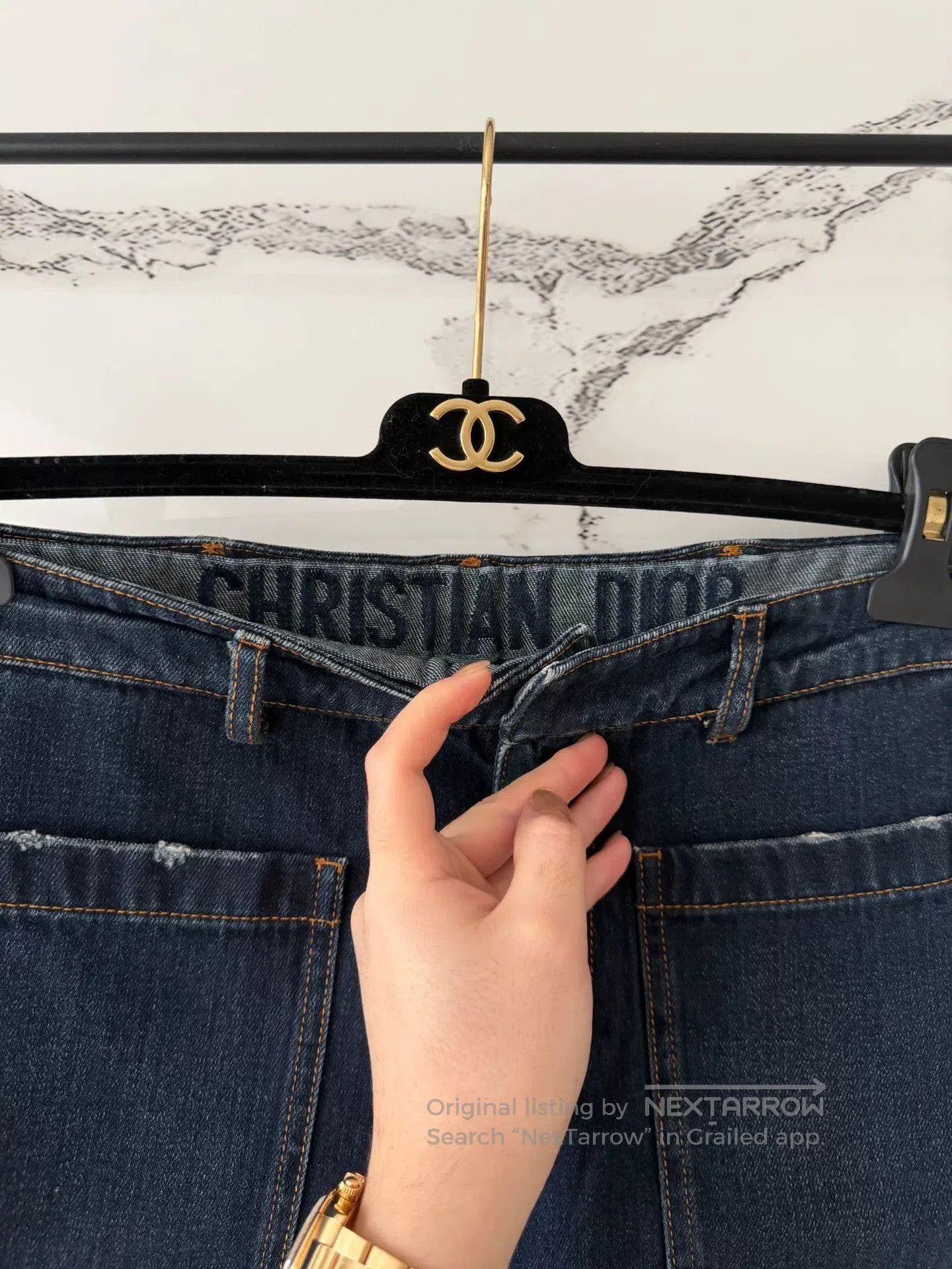 Dior dior blue denim wide leg trousers. Size US 38 / EU 54 - 2 Thumbnail