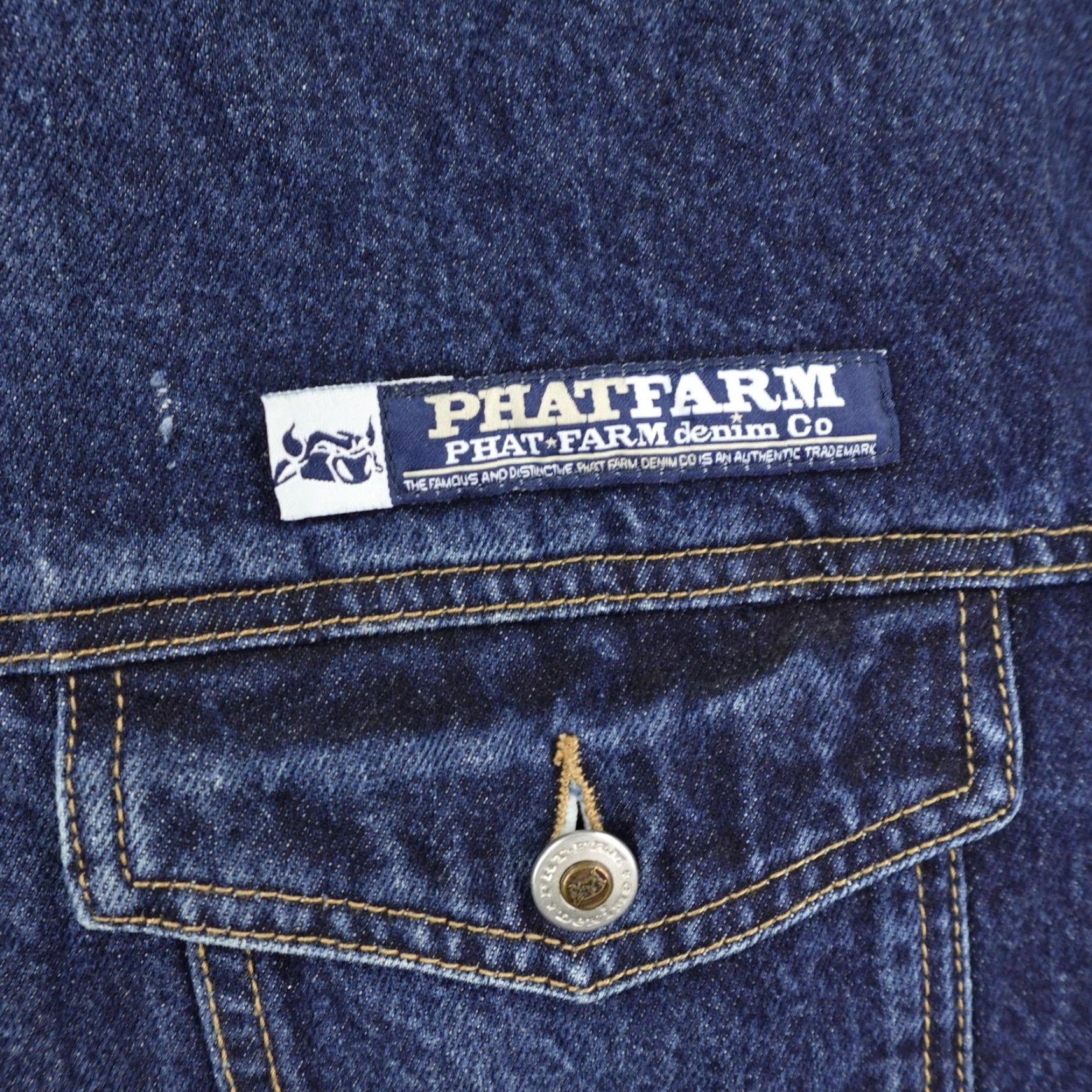 Phat Farm VINTAGE Phat Farm Jacket Mens XL Denim Truckers / Trucker Blue Button Up Hip Hop Y2K Size US 36 / EU 52 - 3 Thumbnail