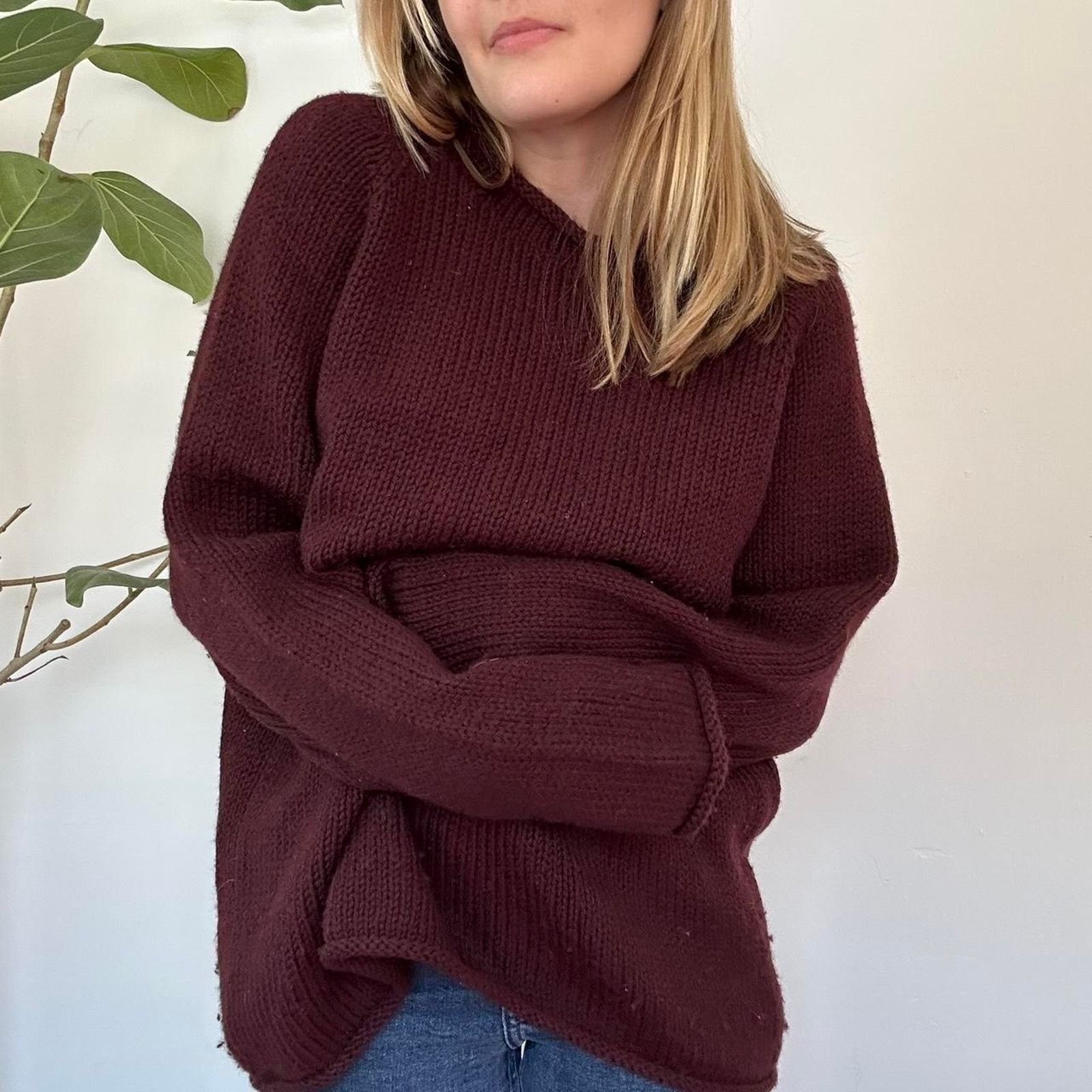 Other Oversized Handmade Maroon Sweater Size S / US 4 / IT 40 - 5 Thumbnail