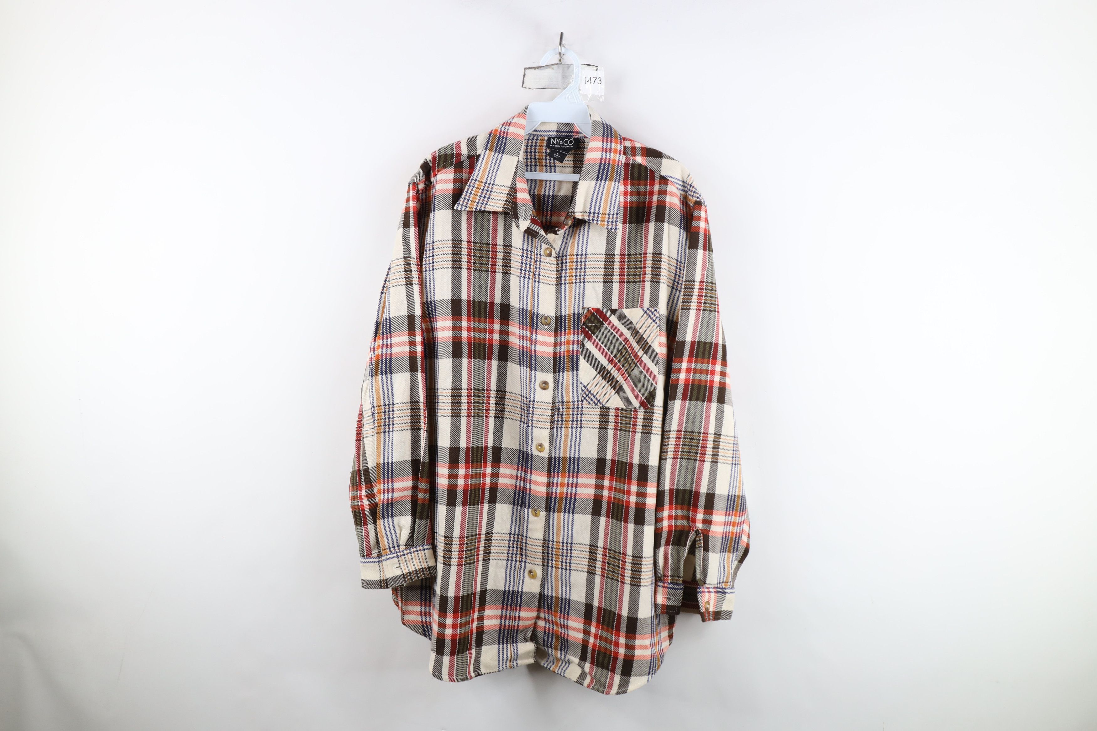 Vintage Vintage 90s Streetwear Flannel Collared Button Shirt Size L / US 10 / IT 46 - 1 Thumbnail