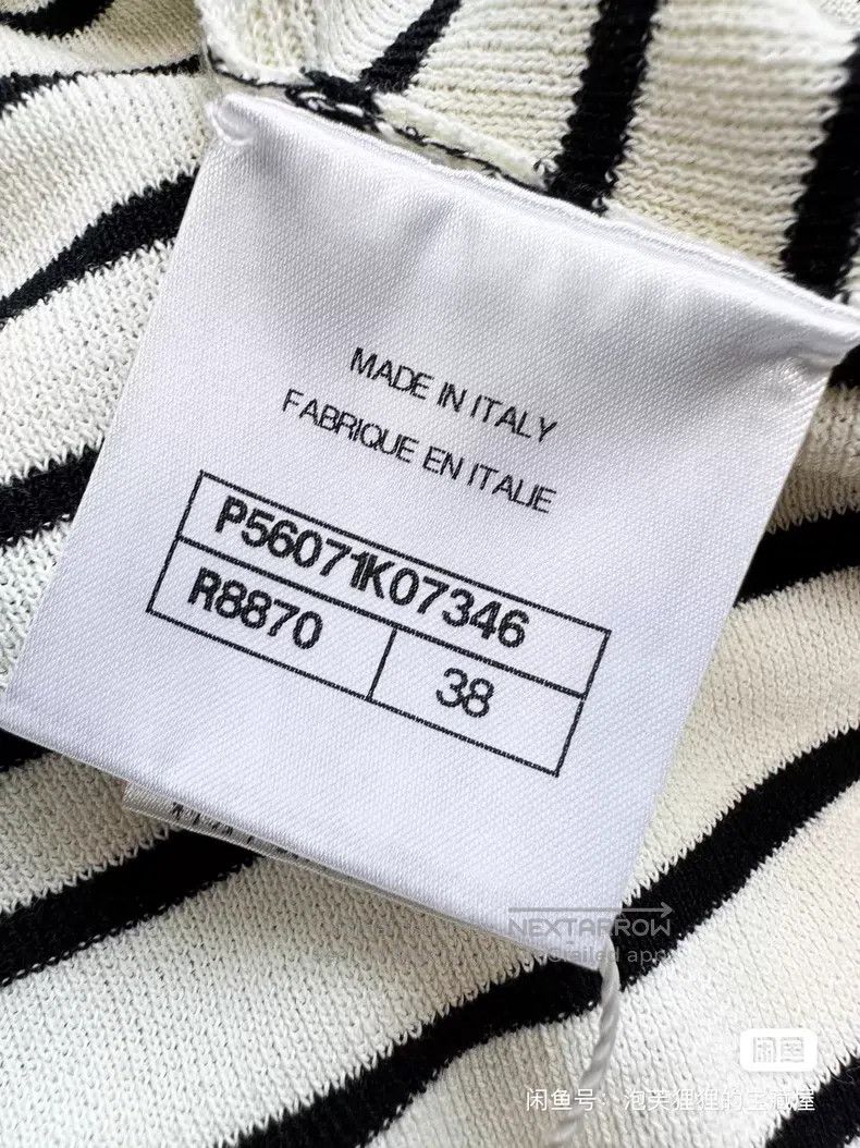 Chanel Chanel Pearl shoulder buckle knitted striped long sleeves Size XS / US 0-2 / IT 36-38 - 6 Thumbnail