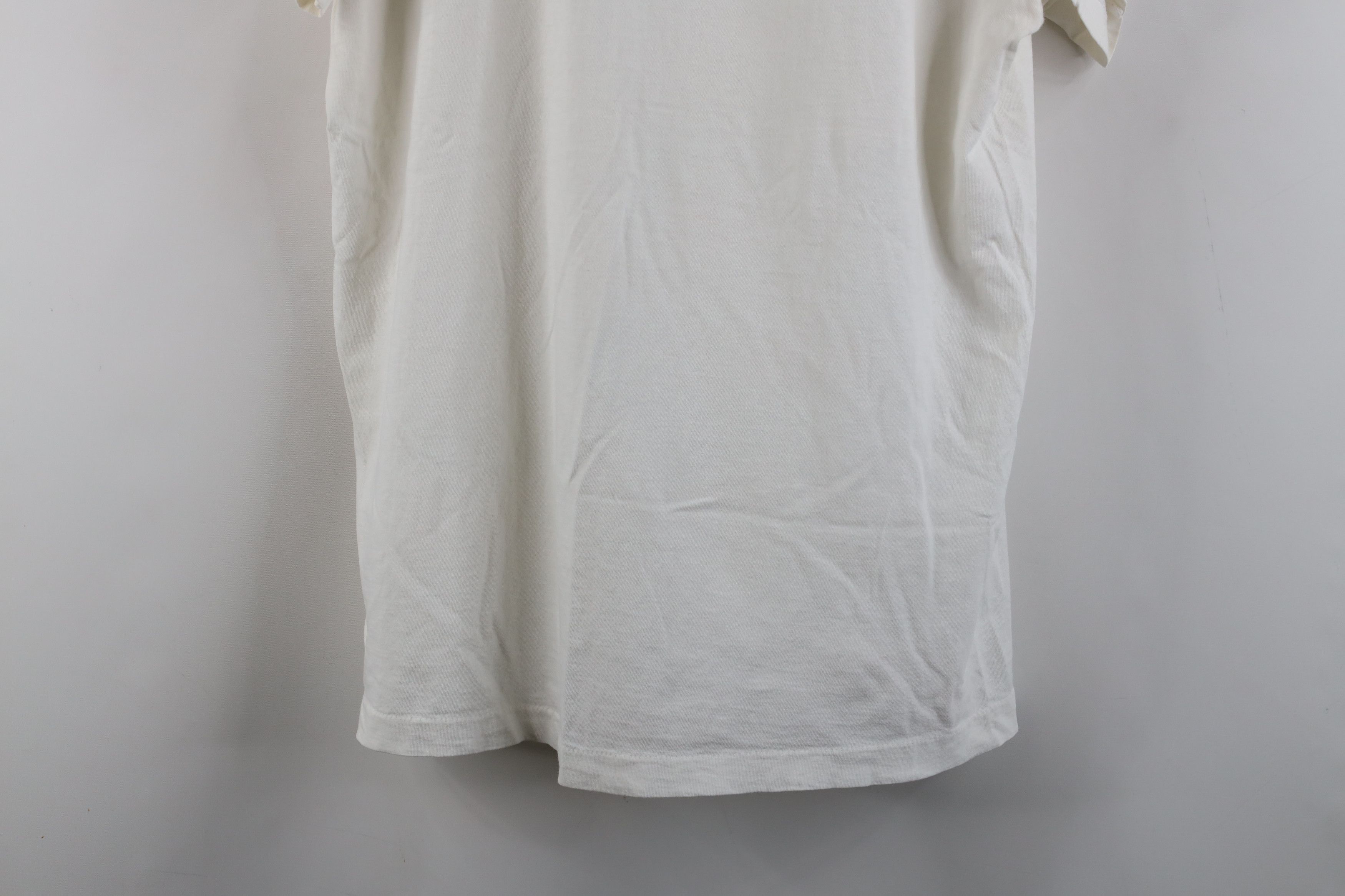 Vintage Vintage 70s Streetwear Blank Cotton V-Neck T-Shirt White USA Size US XL / EU 56 / 4 - 3 Thumbnail