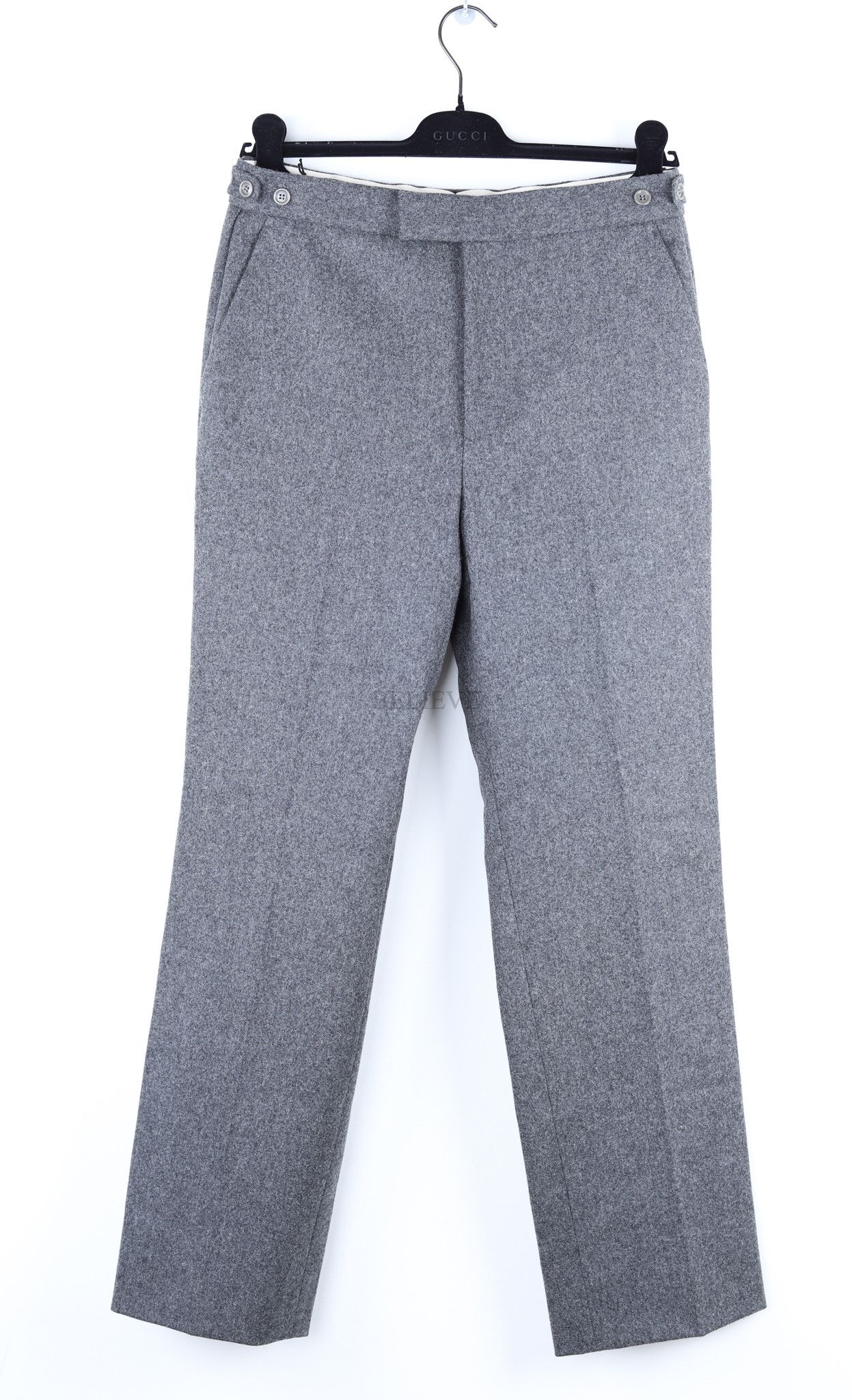 image of Gucci Pants Wool Mushroom Logo Tight 190 in Grey, Men's (Size 30)