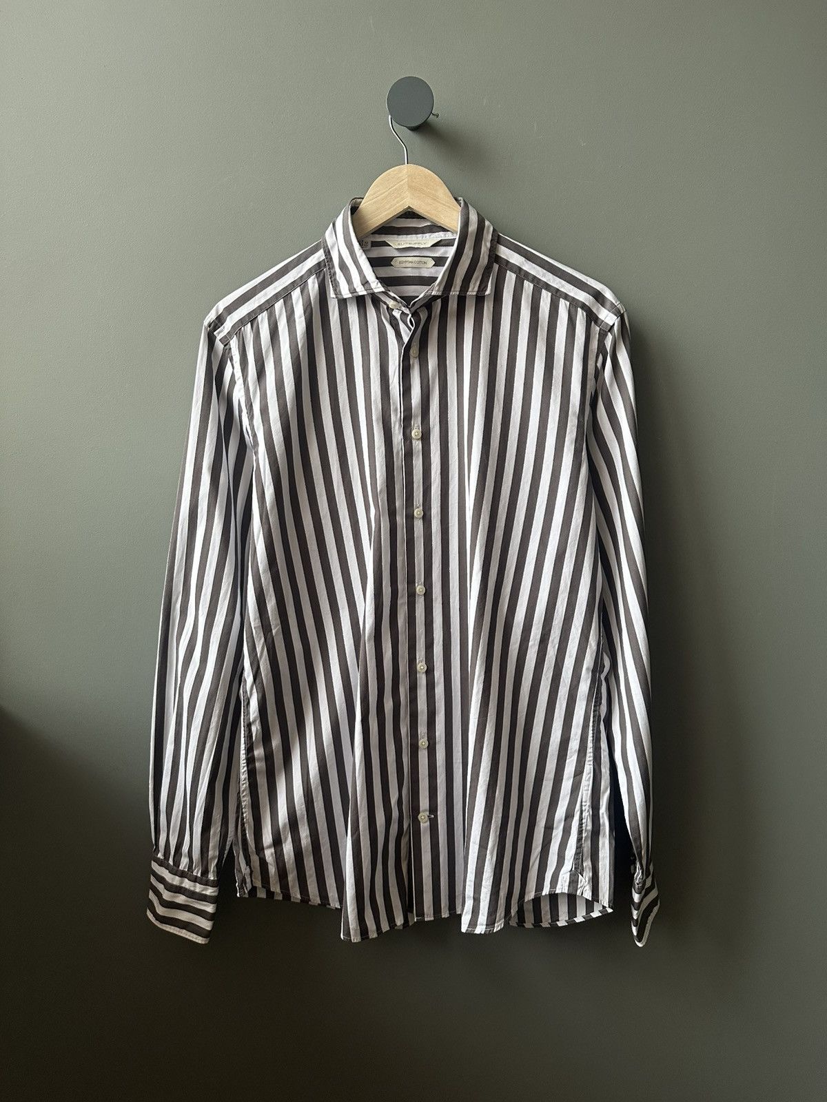 Suitsupply Suitsupply Stripped Cotton Shirt Size US M / EU 48-50 / 2 - 1 Thumbnail
