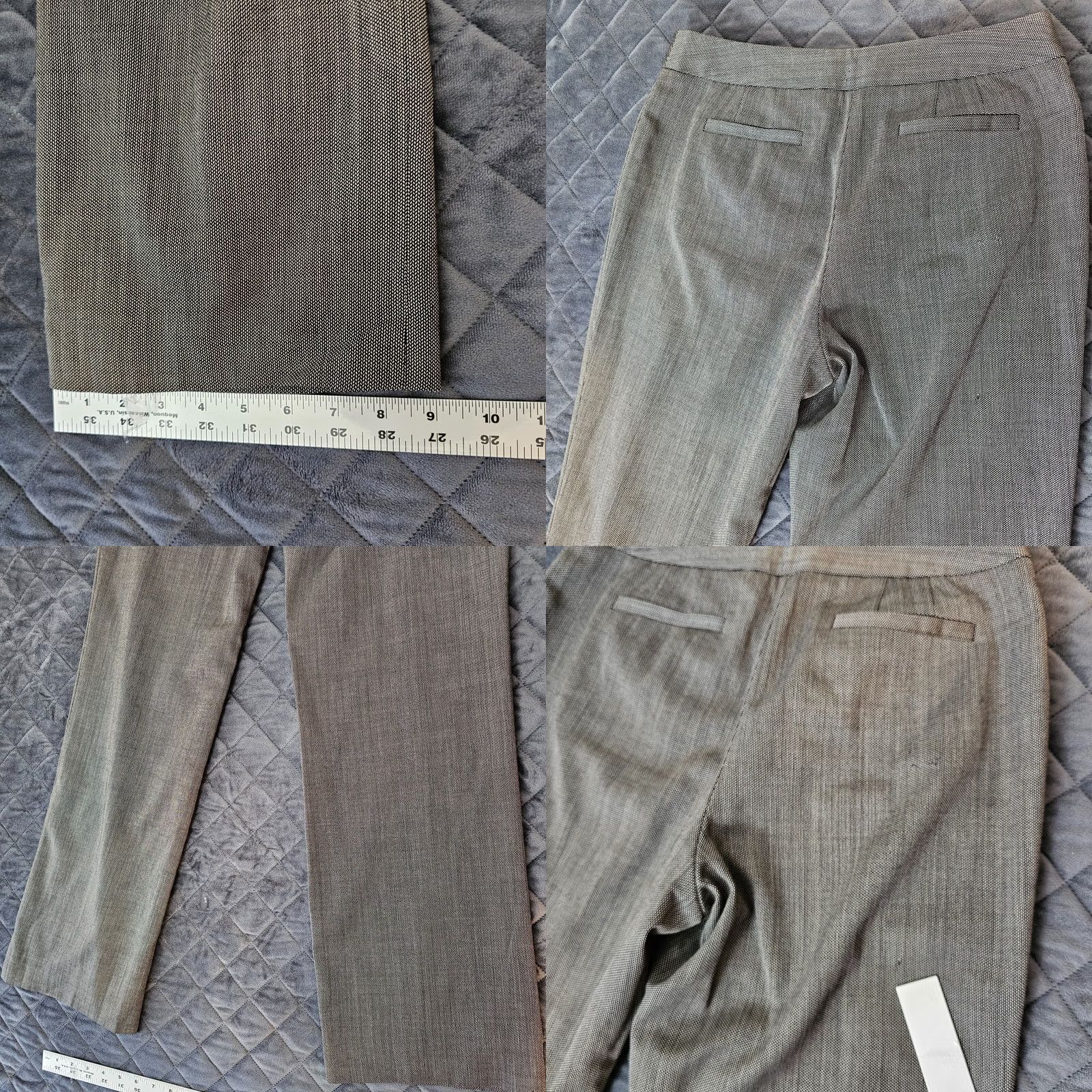 Ann Taylor Ann Taylor Wool Pants Women's Size 4 Gray Multi Fleck Lined Dress Pants Flat Front Stretch Cuffed Regular 31.5in Inseam Womens Size 28" / US 6 / IT 42 - 8 Thumbnail