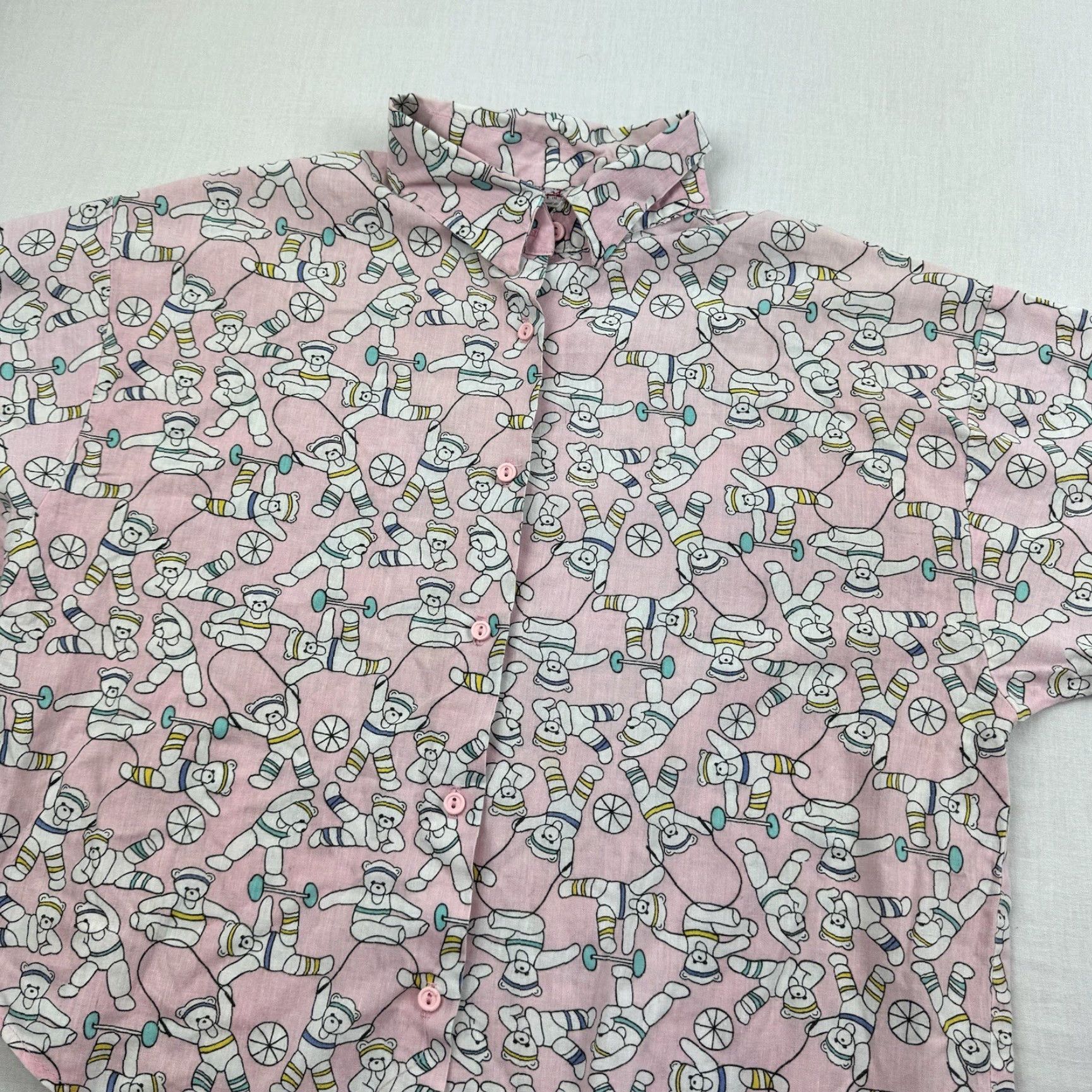 Vintage VINTAGE Give It Up Sleep Shirt Womens Small Short Sleeve Collared Button Pink 80s Womens Size S / US 4 / IT 40 - 2 Thumbnail