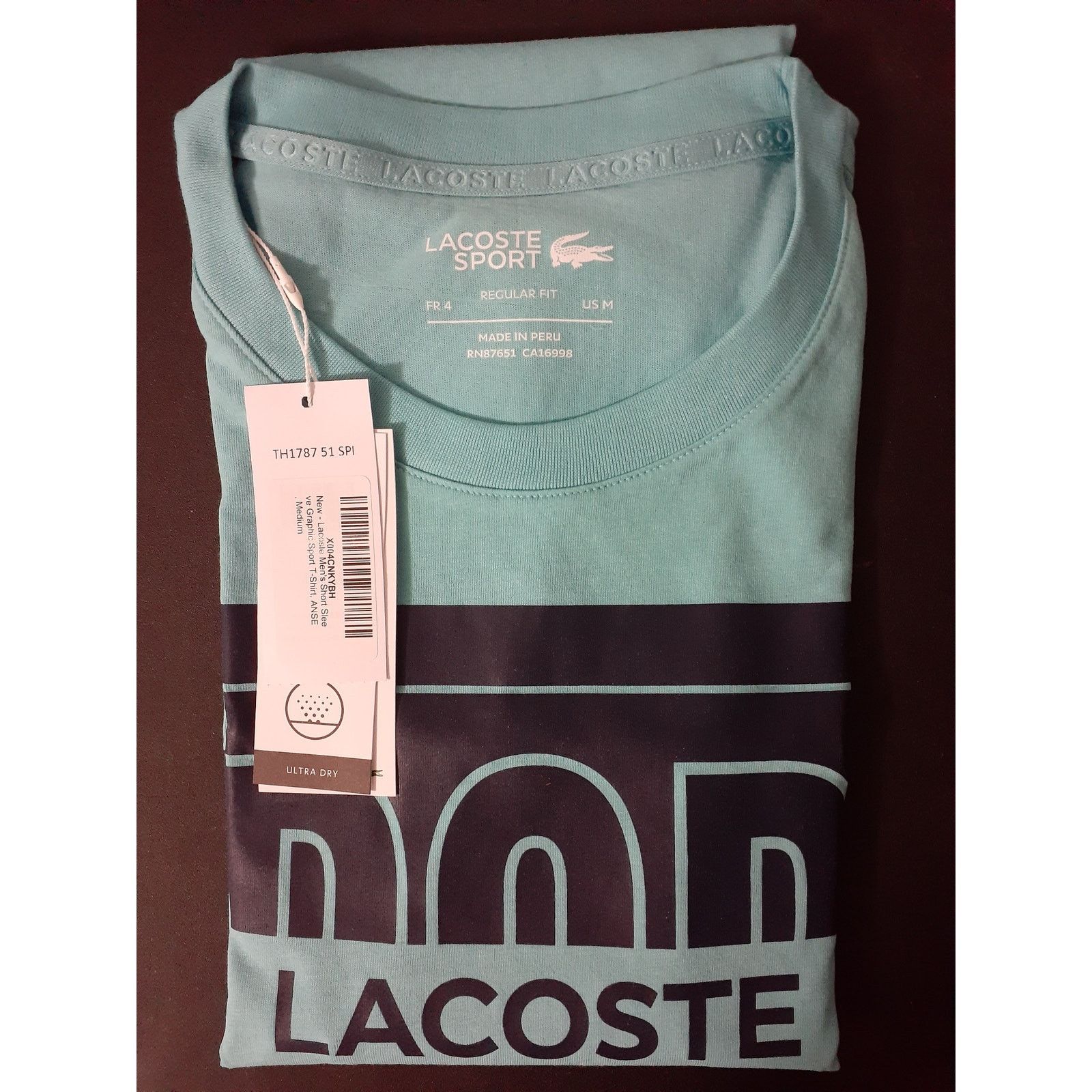 Lacoste Lacoste Men's Short Sleeve Graphic Sport T-Shirt Anse M Size US M / EU 48-50 / 2 - 2 Thumbnail