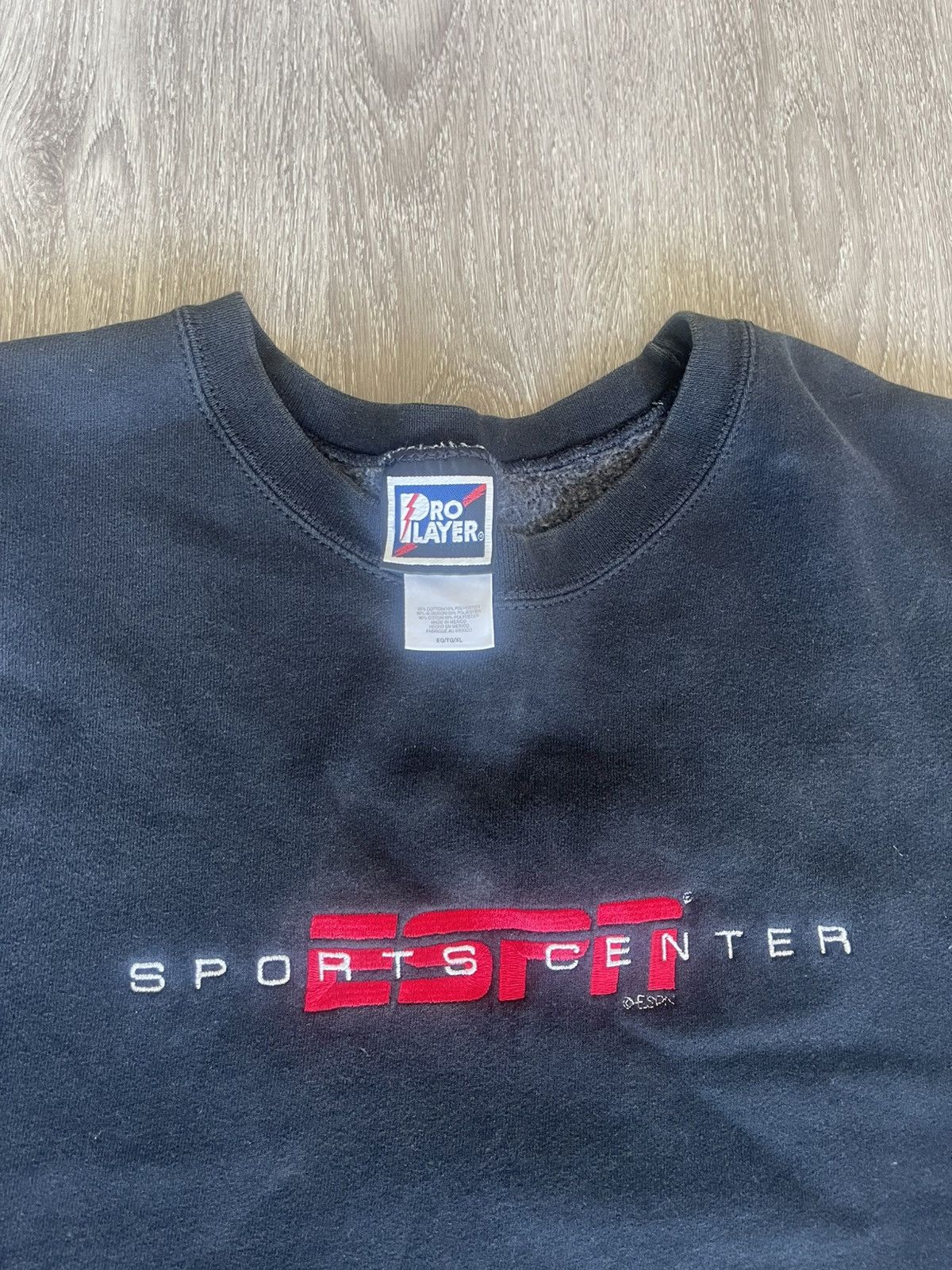 Pro Player Vintage Pro Player ESPN Brand Black Crewneck Sweatshirt Size US XL / EU 56 / 4 - 2 Thumbnail