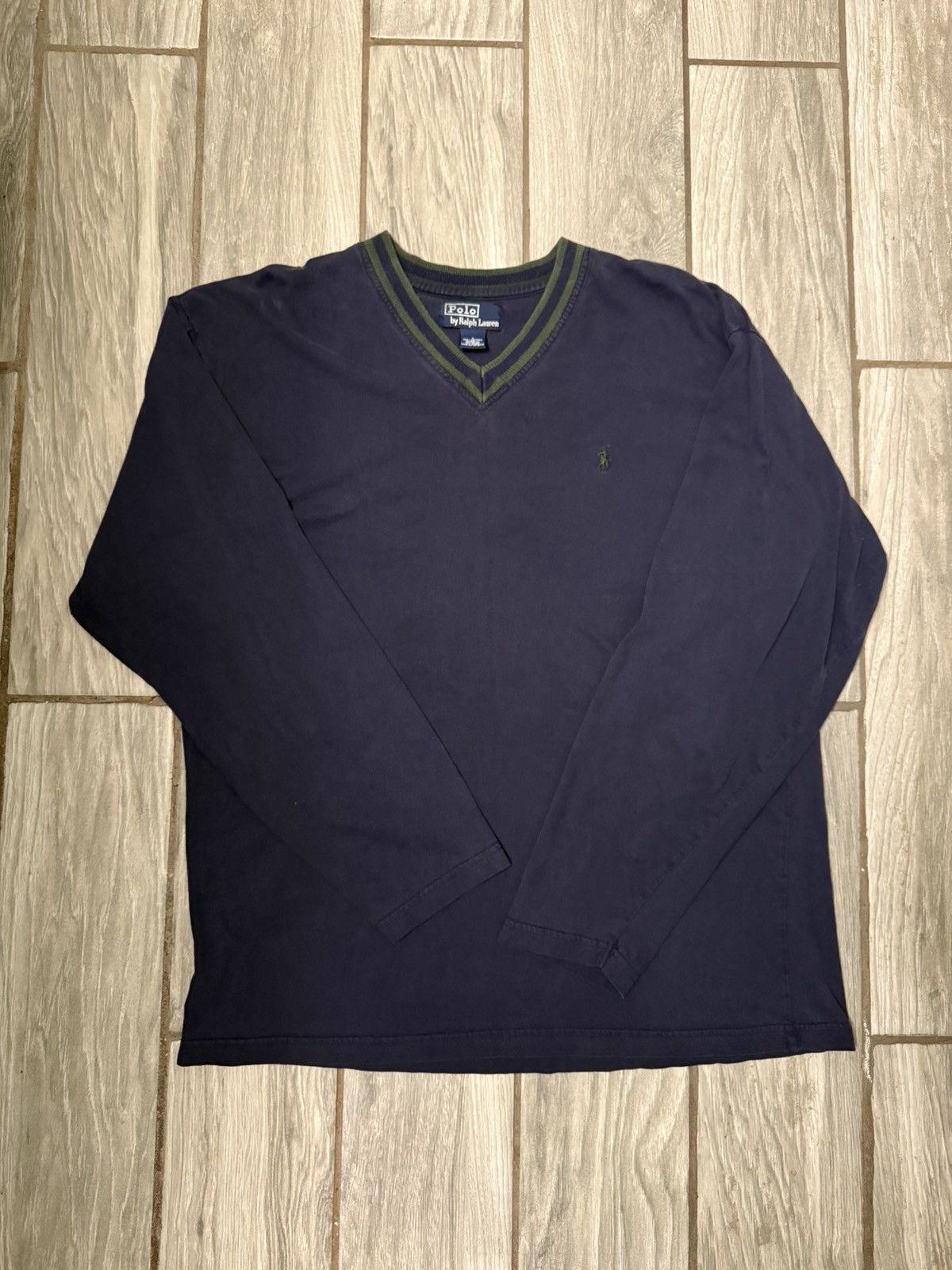 Polo Ralph Lauren 1990’s Men’s Polo Ralph Lauren V-Neck LongSleeve Shirt Size US L / EU 52-54 / 3 - 1 Thumbnail