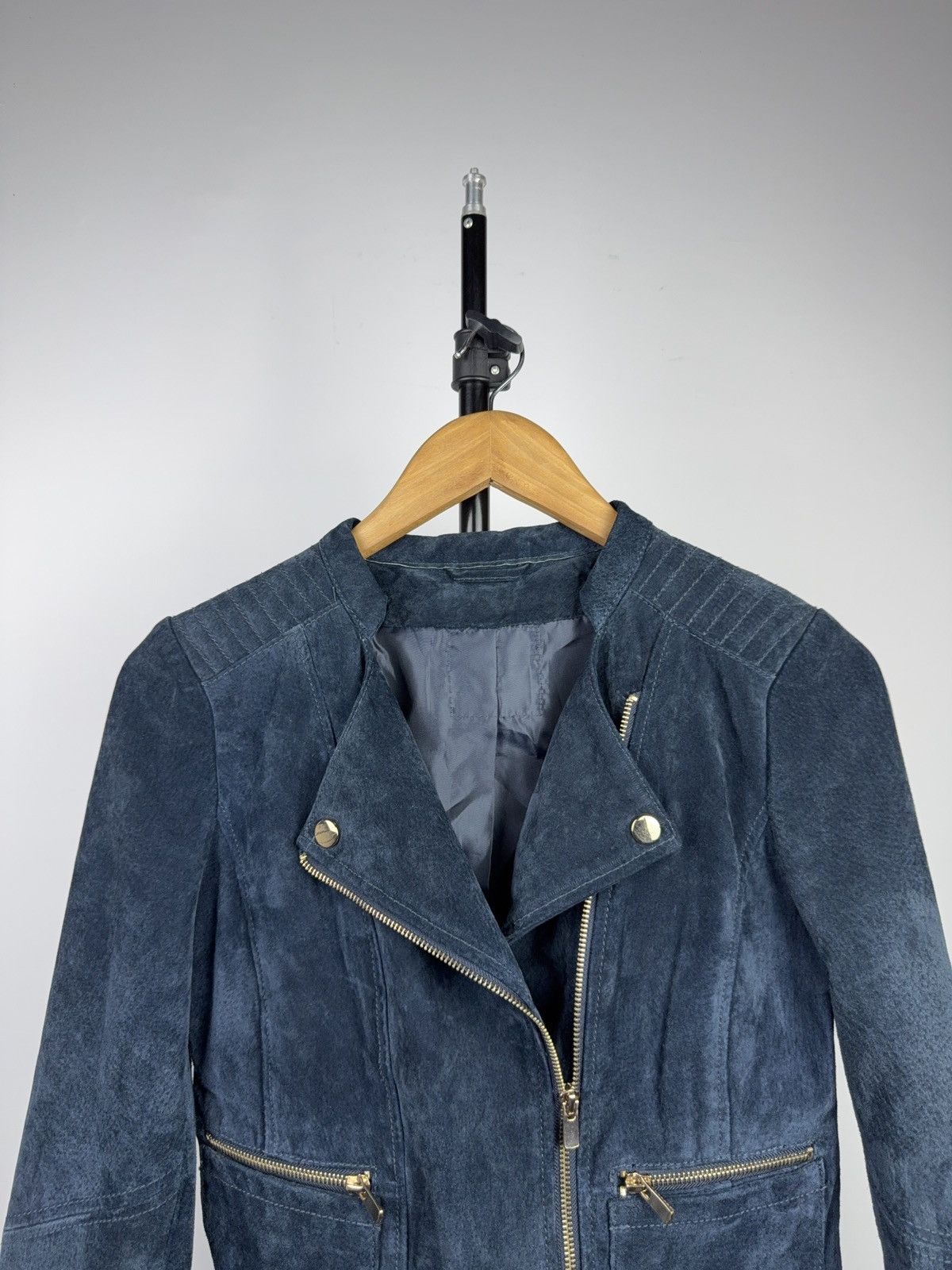 Japanese Brand Vintage 00s Y2K Avant Garde Biker Moto Suede Biker Jacket Size XS / US 0-2 / IT 36-38 - 6 Thumbnail