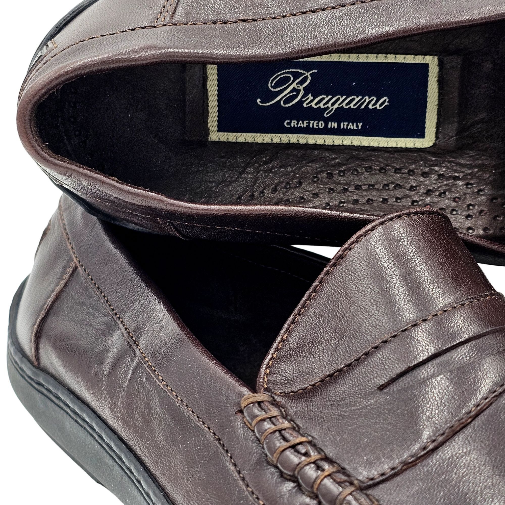 Bragano × Cole Haan Vintage Bragano Loafers Cole Haan Italy Mens 7 Brown Leather Size US 7 / EU 40 - 1 Thumbnail