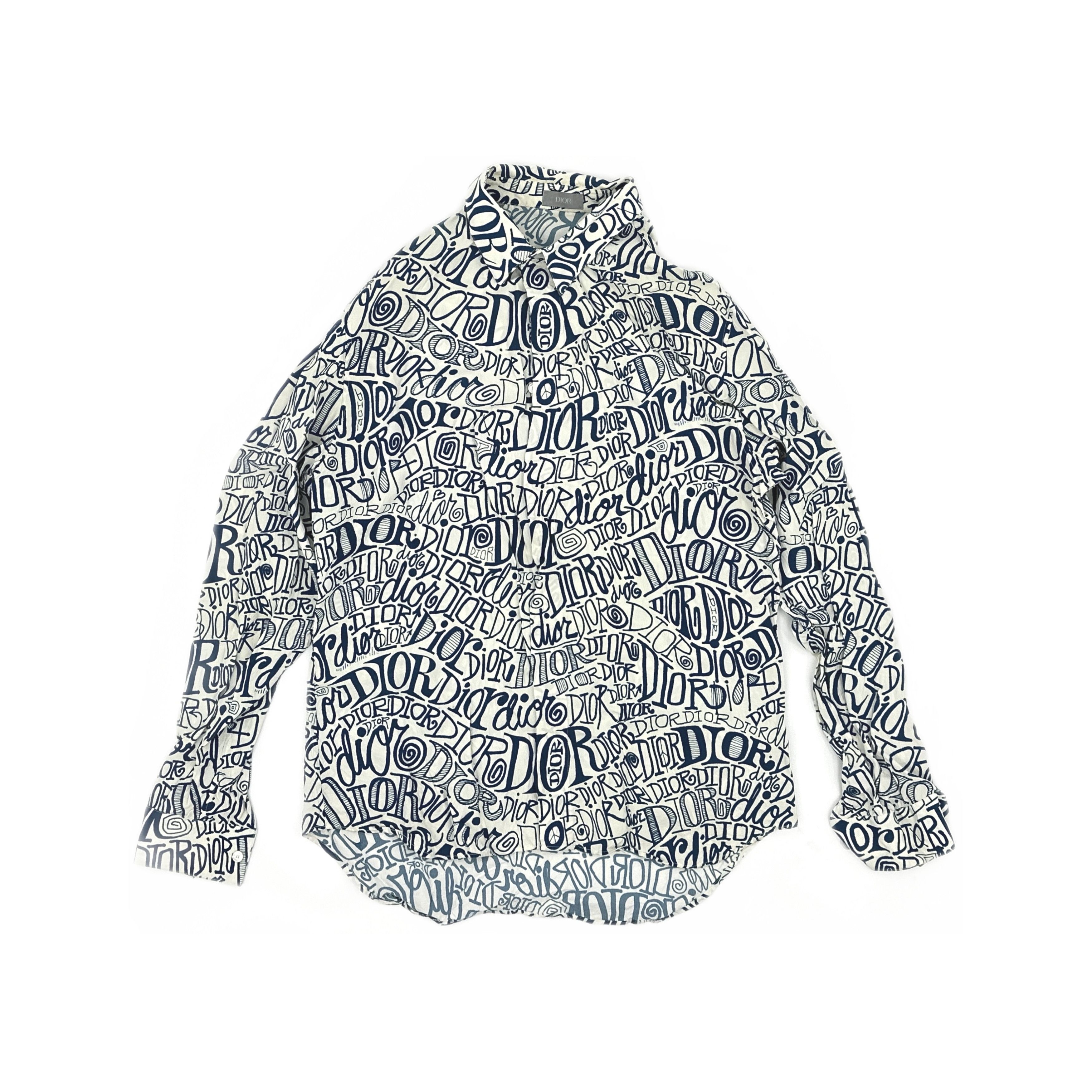 Dior Dior x Shawn Stussy All Over Logo Shirt 42 Size US XS / EU 42 / 0 - 1 Thumbnail